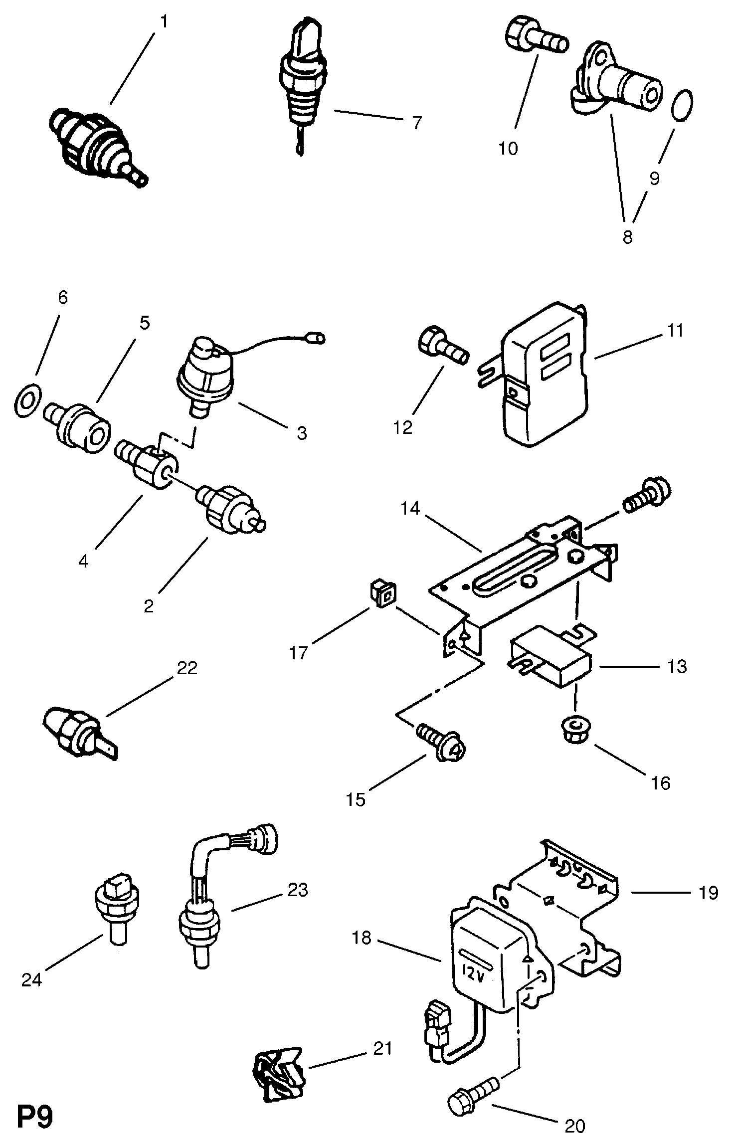 Opel 13 41 031 - Tunnistin, jäähdytysnesteen lämpötila inparts.fi