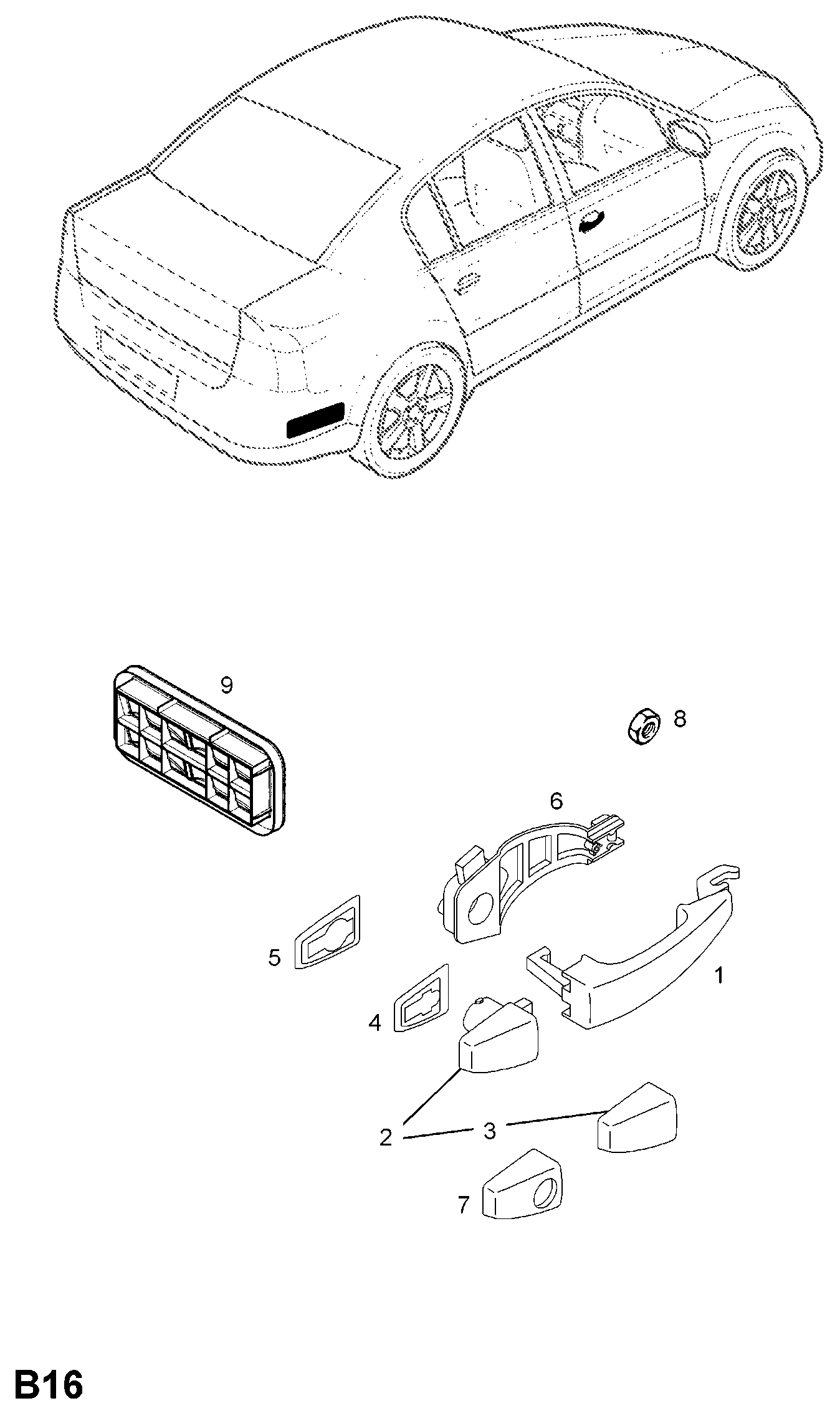 Opel 5138159 - Oven kahva inparts.fi