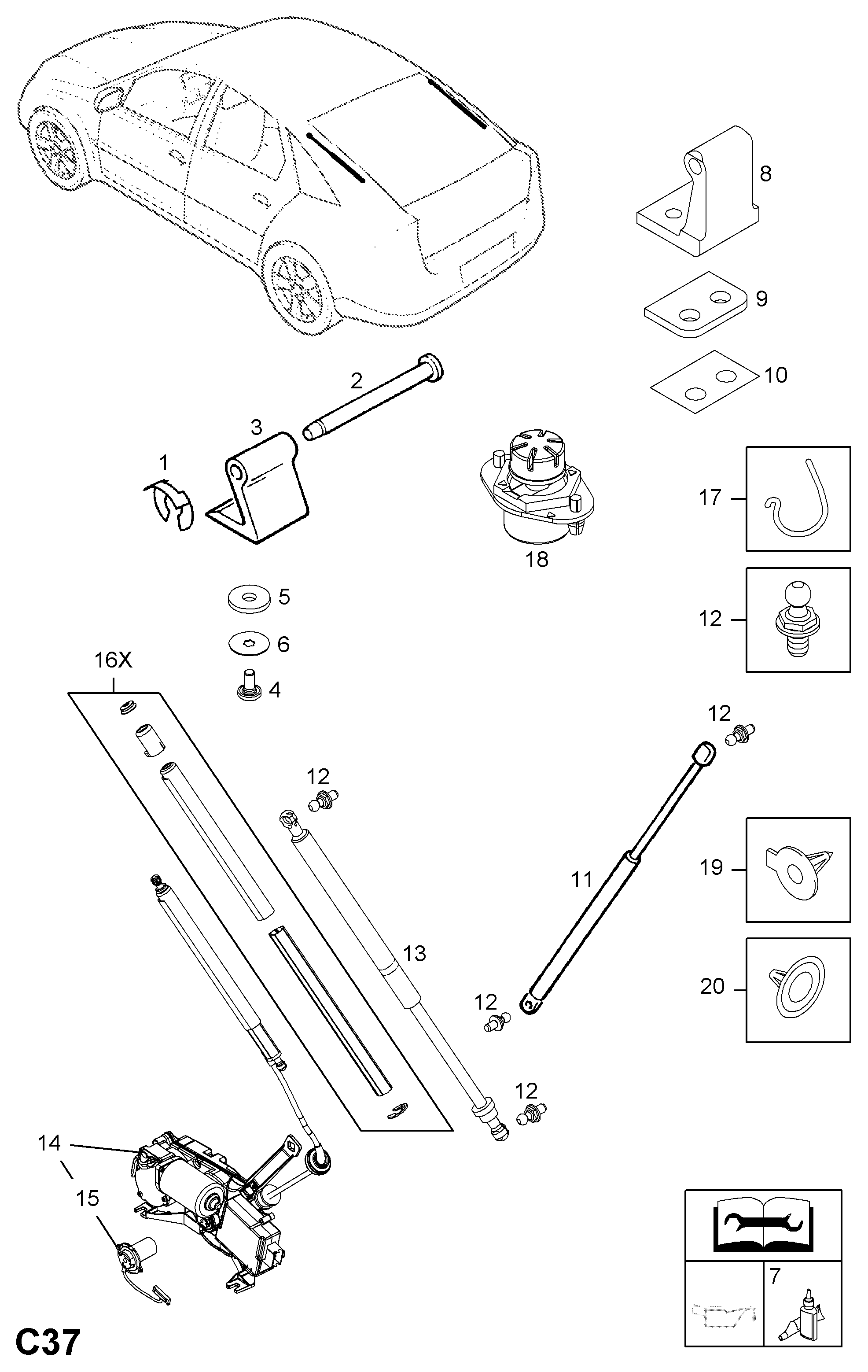 Opel 176608 - Kaasujousi, tavaratila inparts.fi