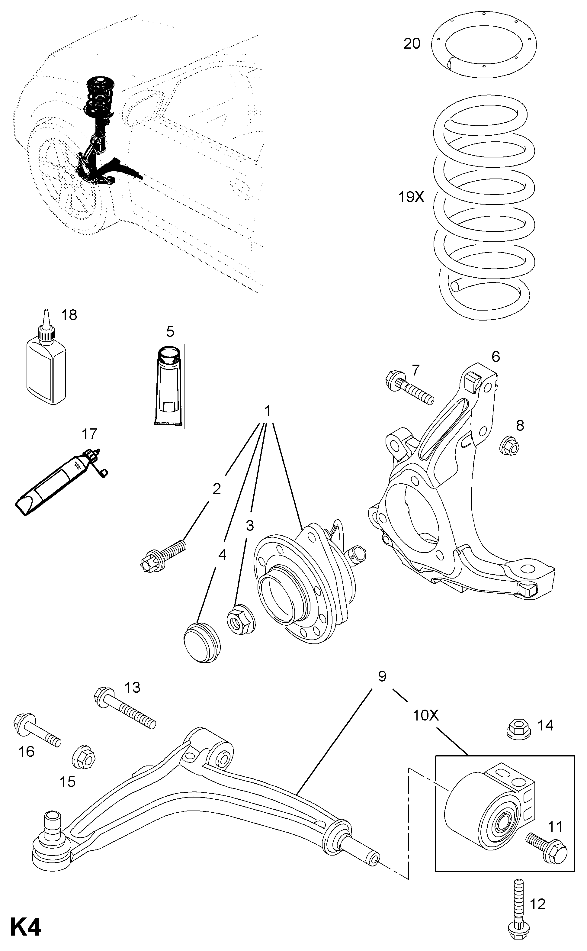 SAAB 3 53 841 - Korjaussarja, pyöräntuenta inparts.fi