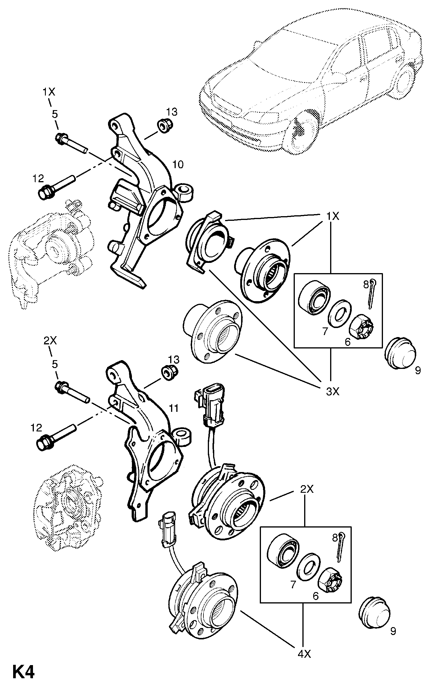 Opel 5308014 - Olka-akseli, pyöräntuenta inparts.fi