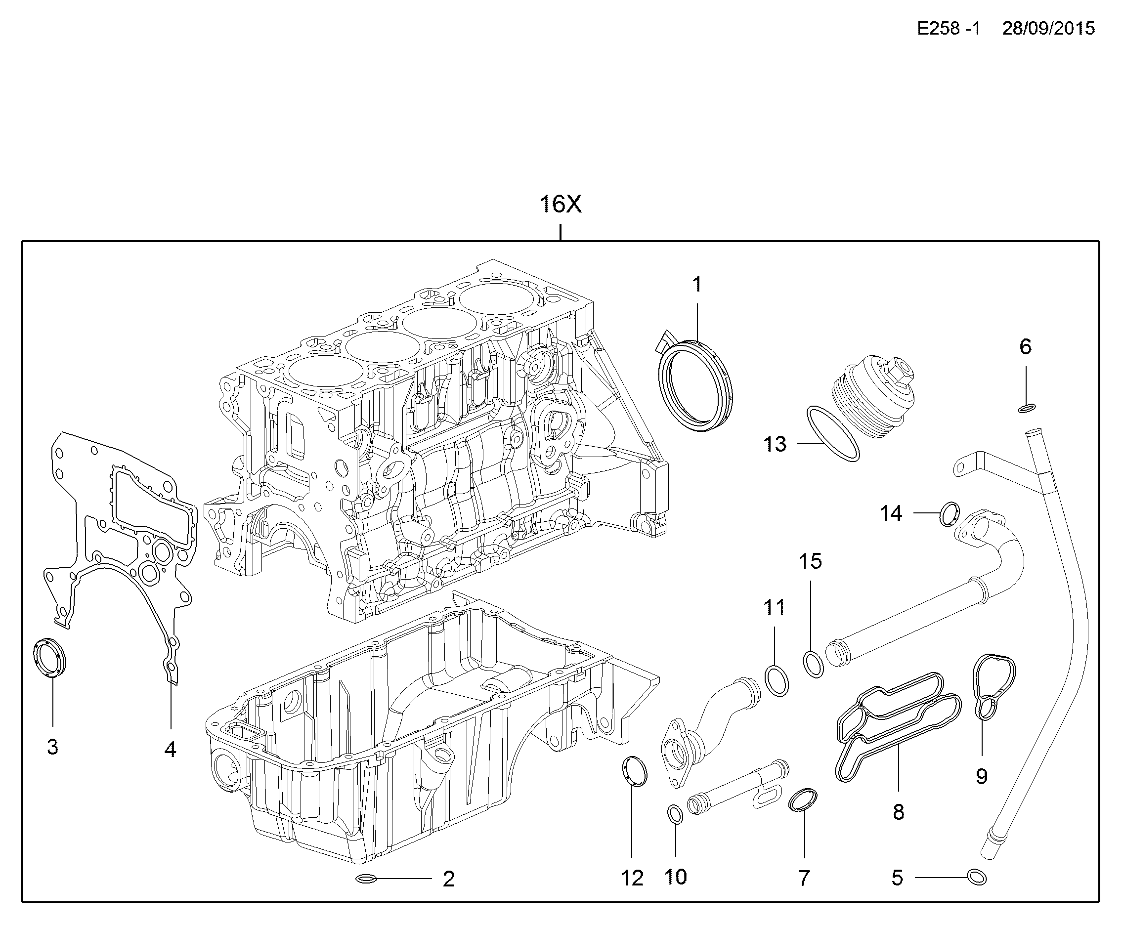 Opel 16 06 413 - Tiivistesarja, kampikammio inparts.fi