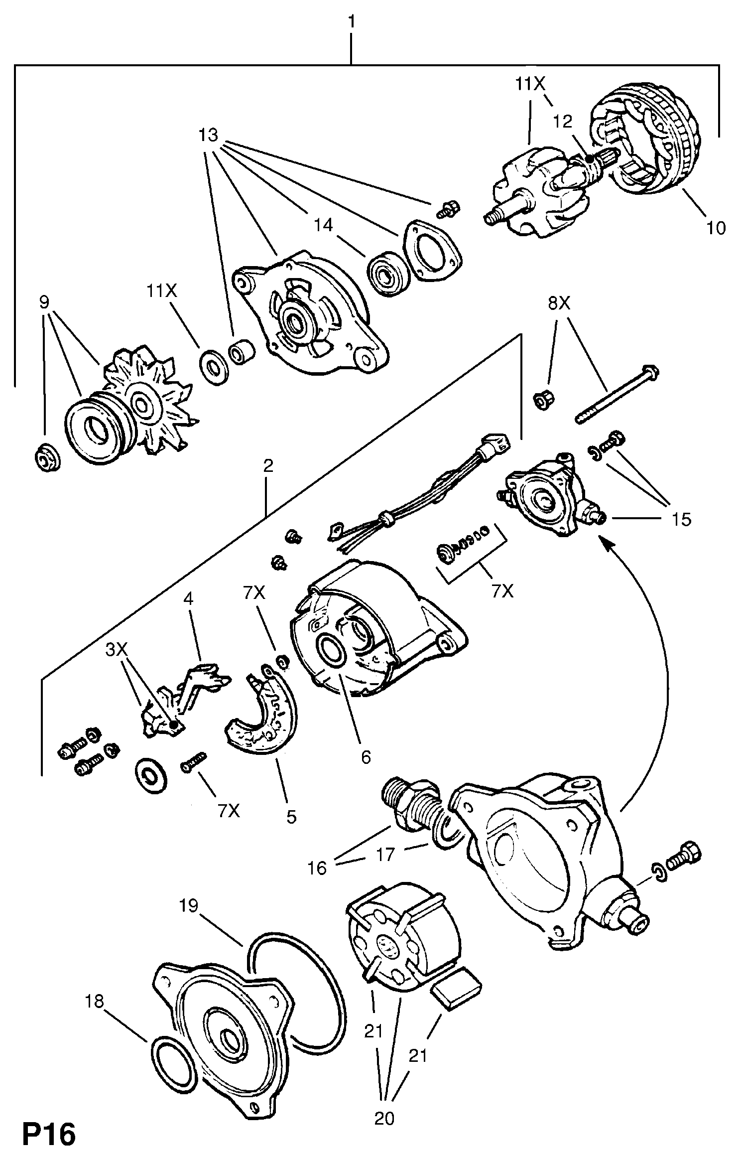 Opel 6205428 - Tasasuuntain, generaattori inparts.fi