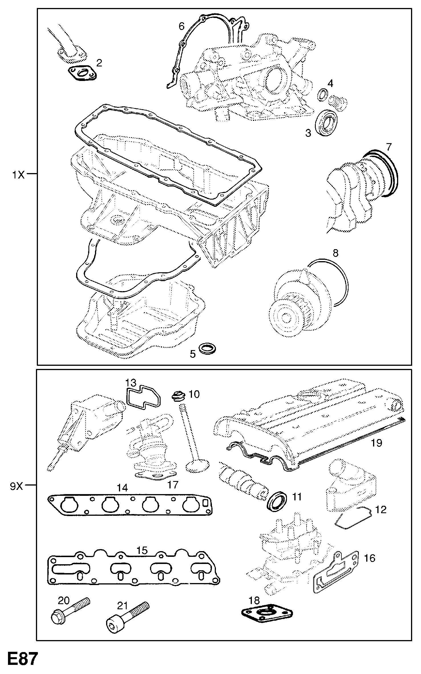 Opel 16 06 787 - Tiivistesarja, kampikammio inparts.fi