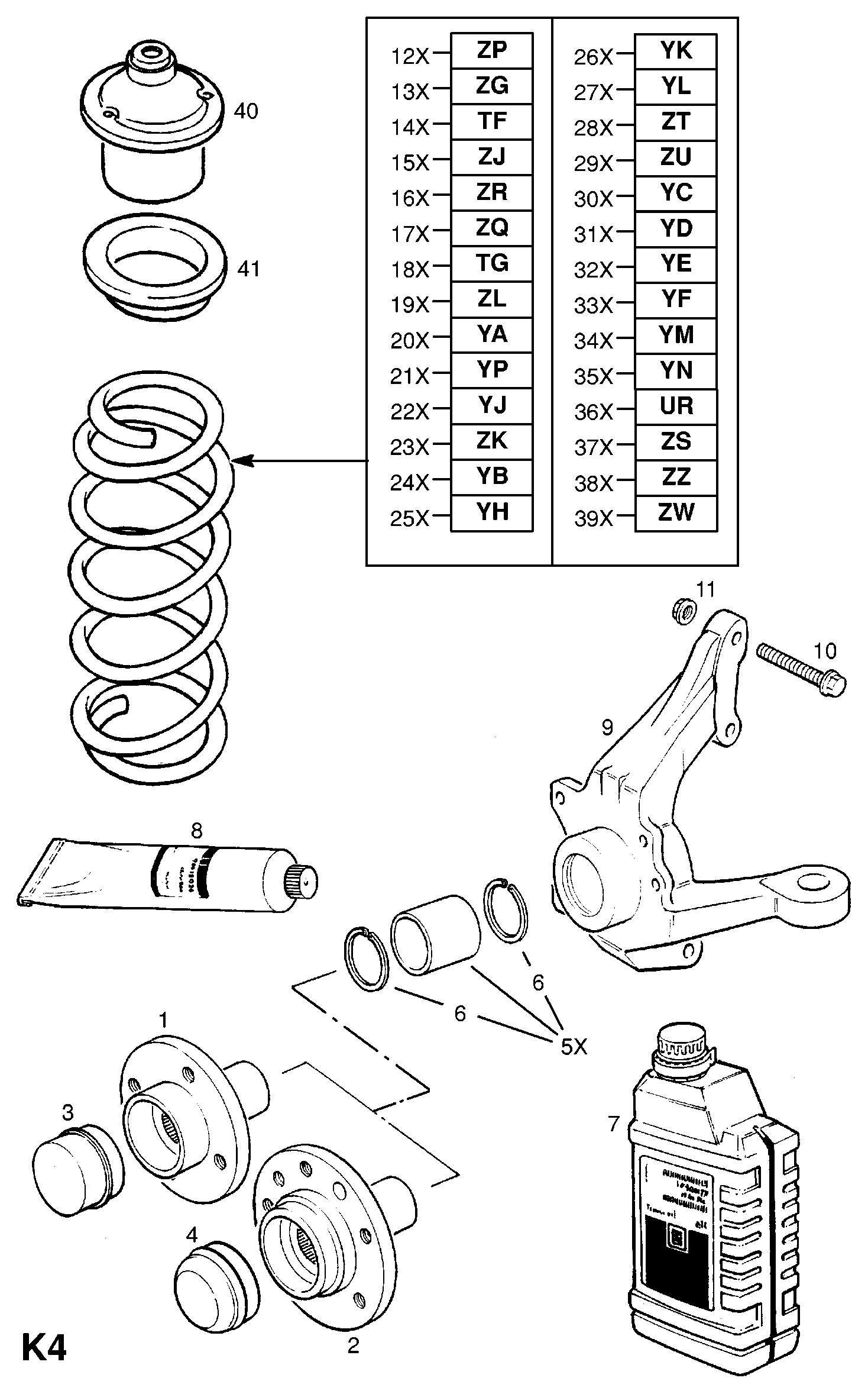 Opel 312 847 - Jousi (auton jousitus) inparts.fi