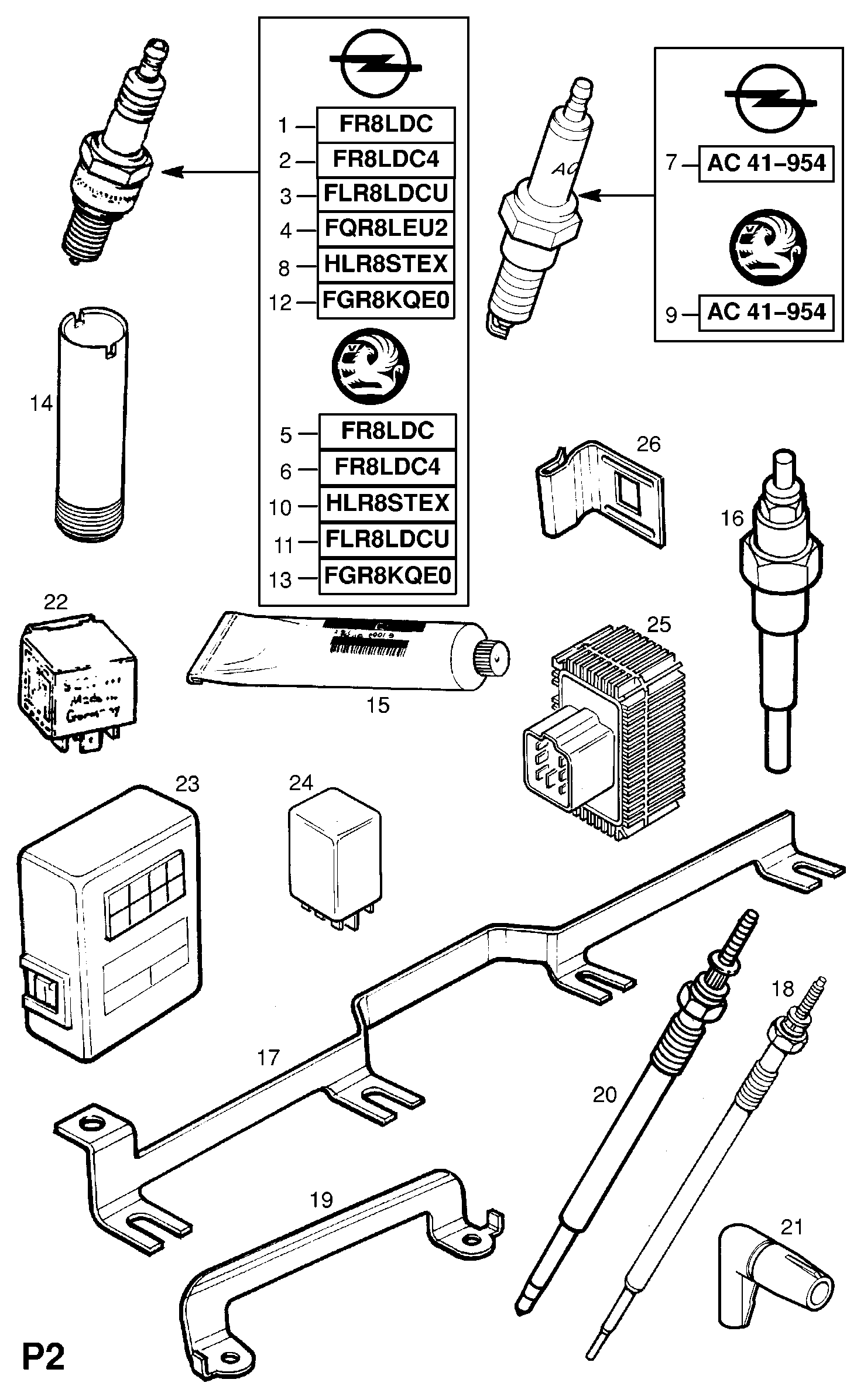 Opel 12 14 316 - Hehkutulppa inparts.fi