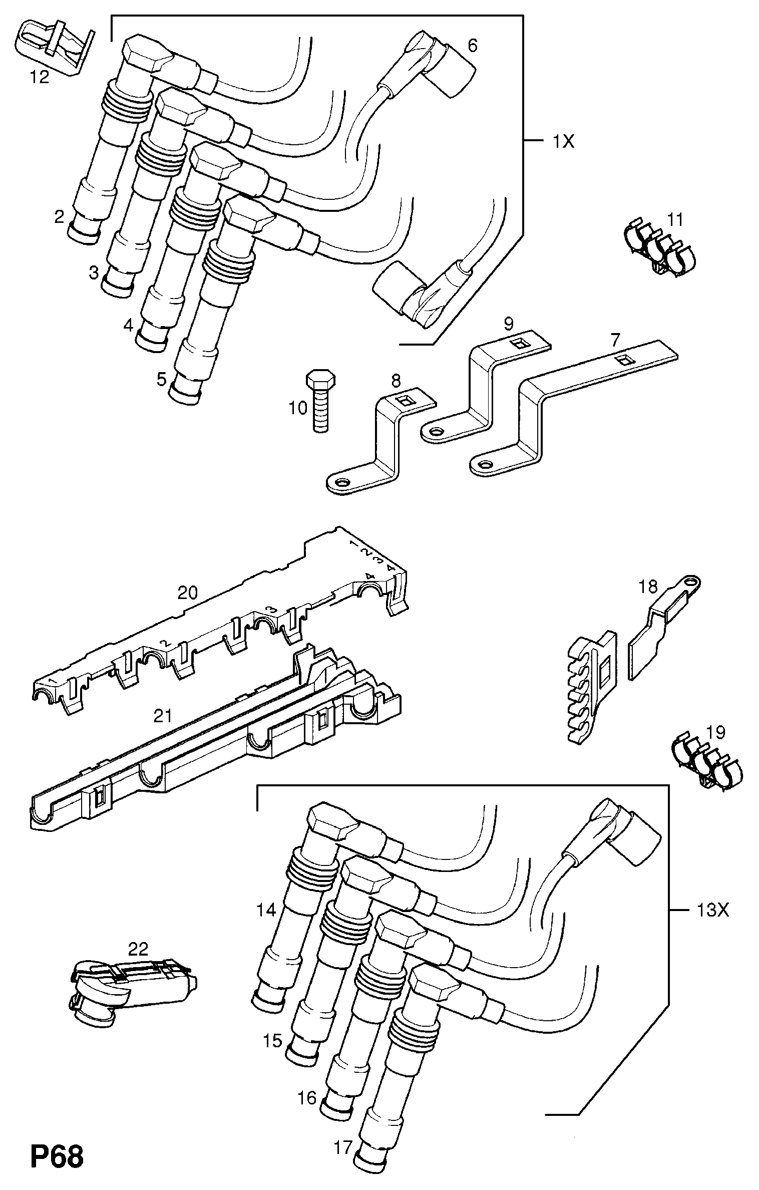 Opel 12 82 127 - Sytytysjohtosarja inparts.fi