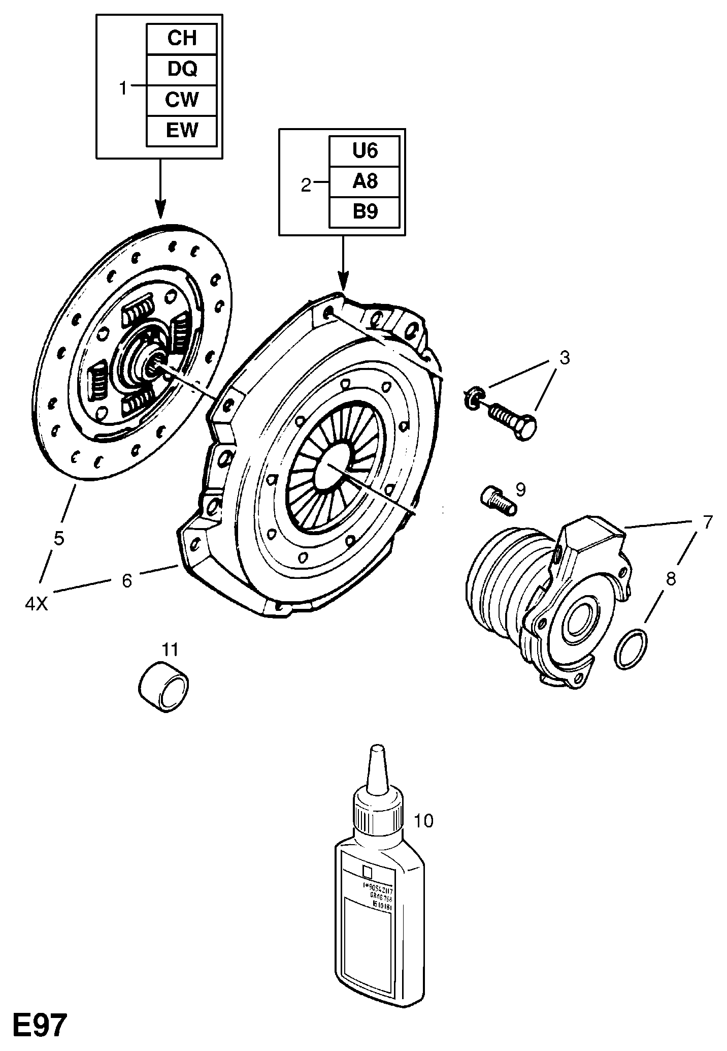 Opel 6 69 124 - Vaijeri, kytkimen käyttö inparts.fi