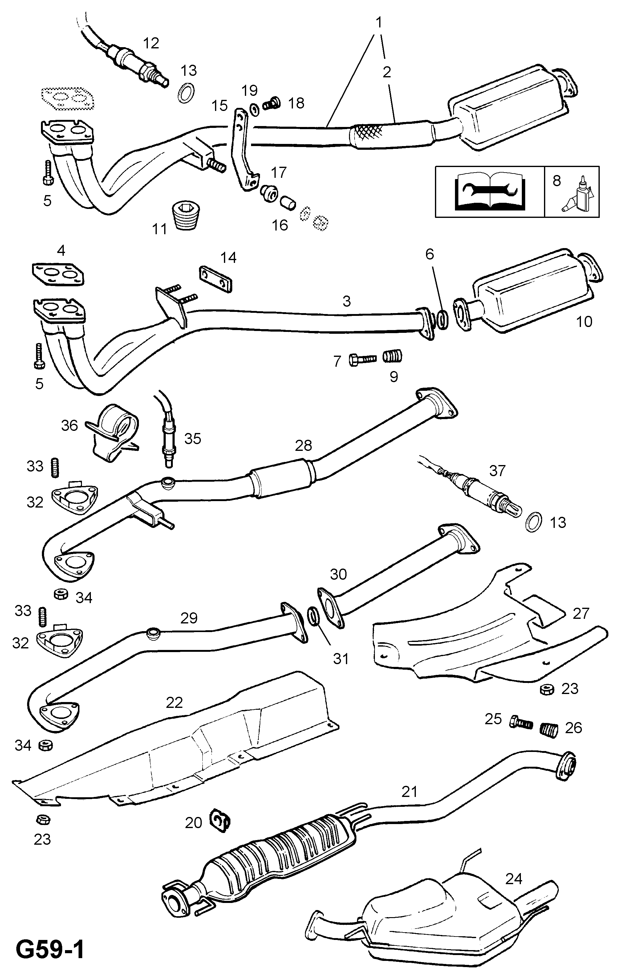 Opel 8 54 937 - Tiiviste, pakoputki inparts.fi