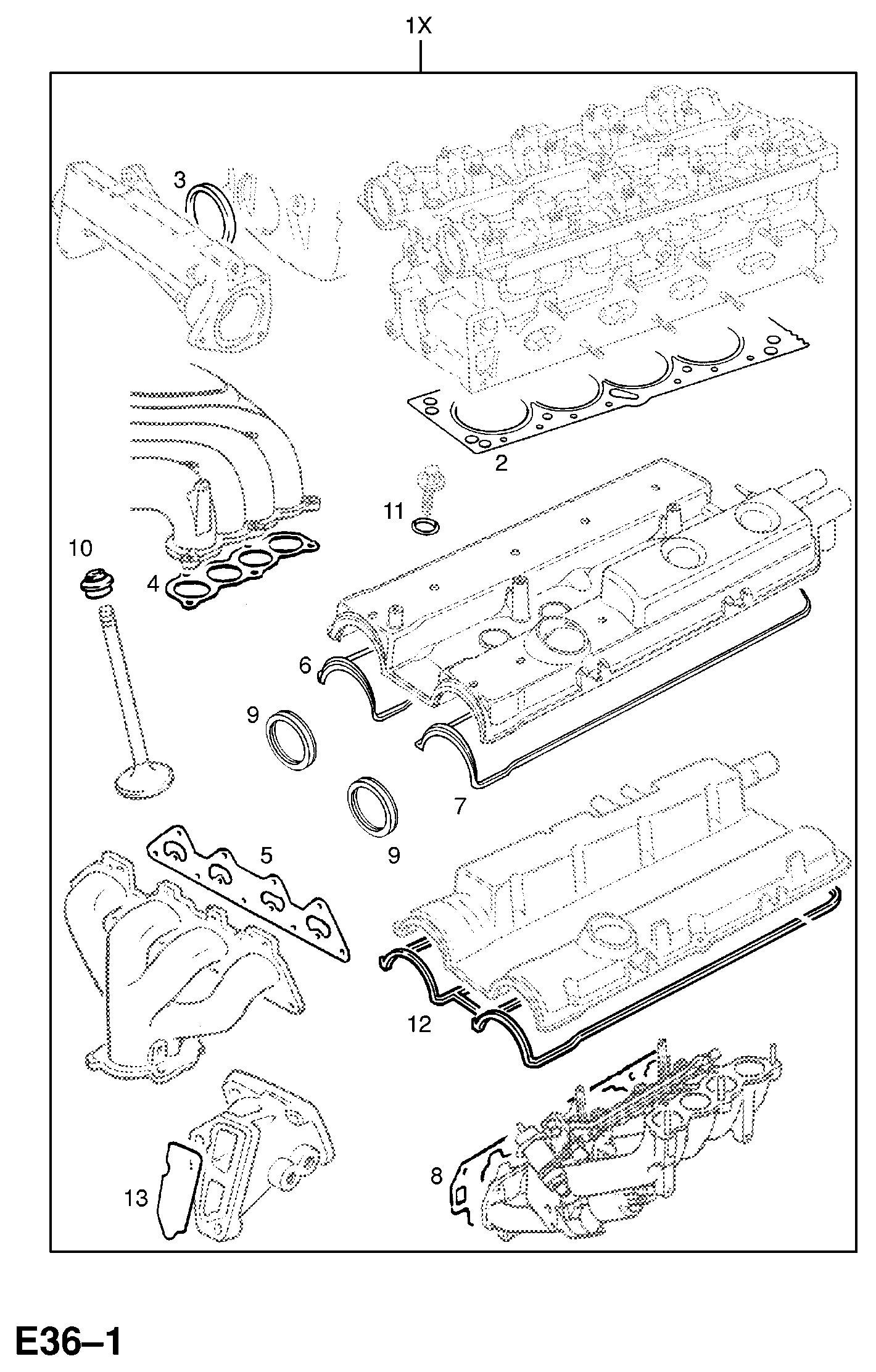 Opel 16 06 819 - Tiivistesarja, sylinterikansi inparts.fi