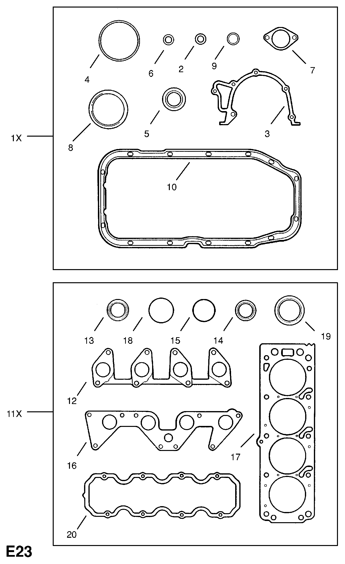 Opel 16 06 617 - Tiivistesarja, kampikammio inparts.fi