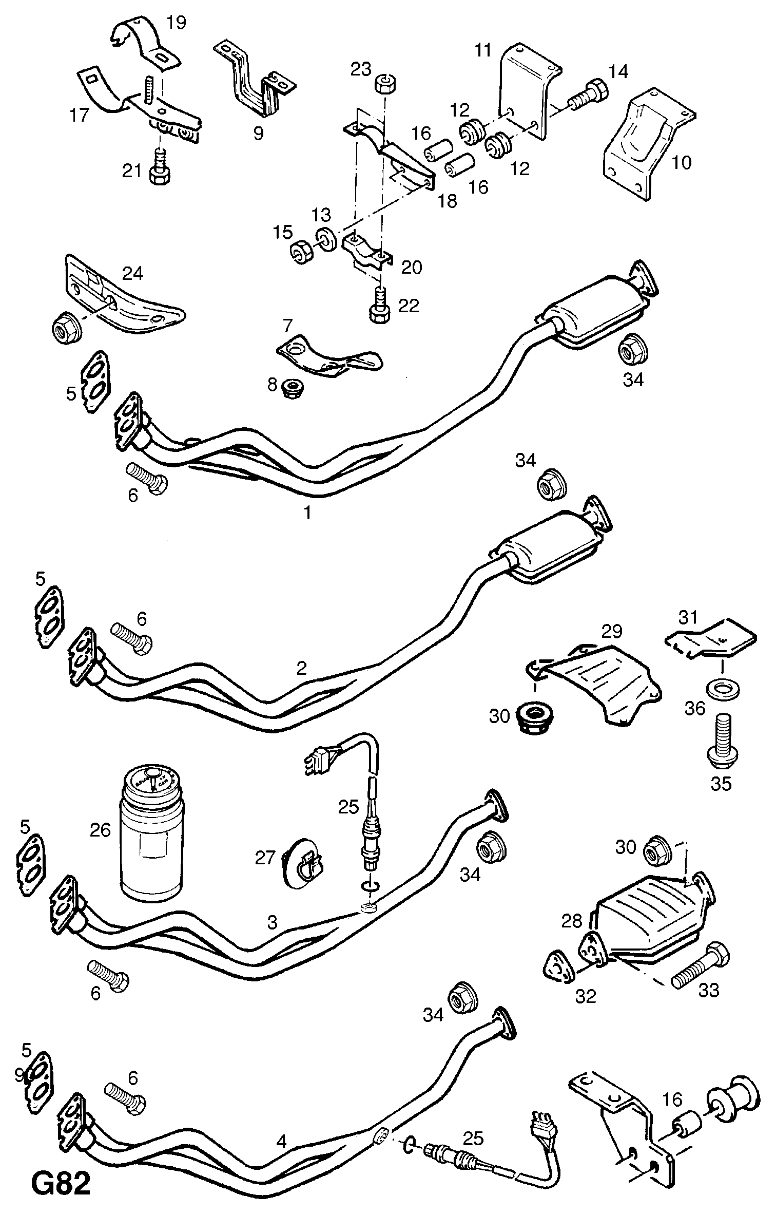 Opel 8 54 933 - Tiiviste, pakoputki inparts.fi