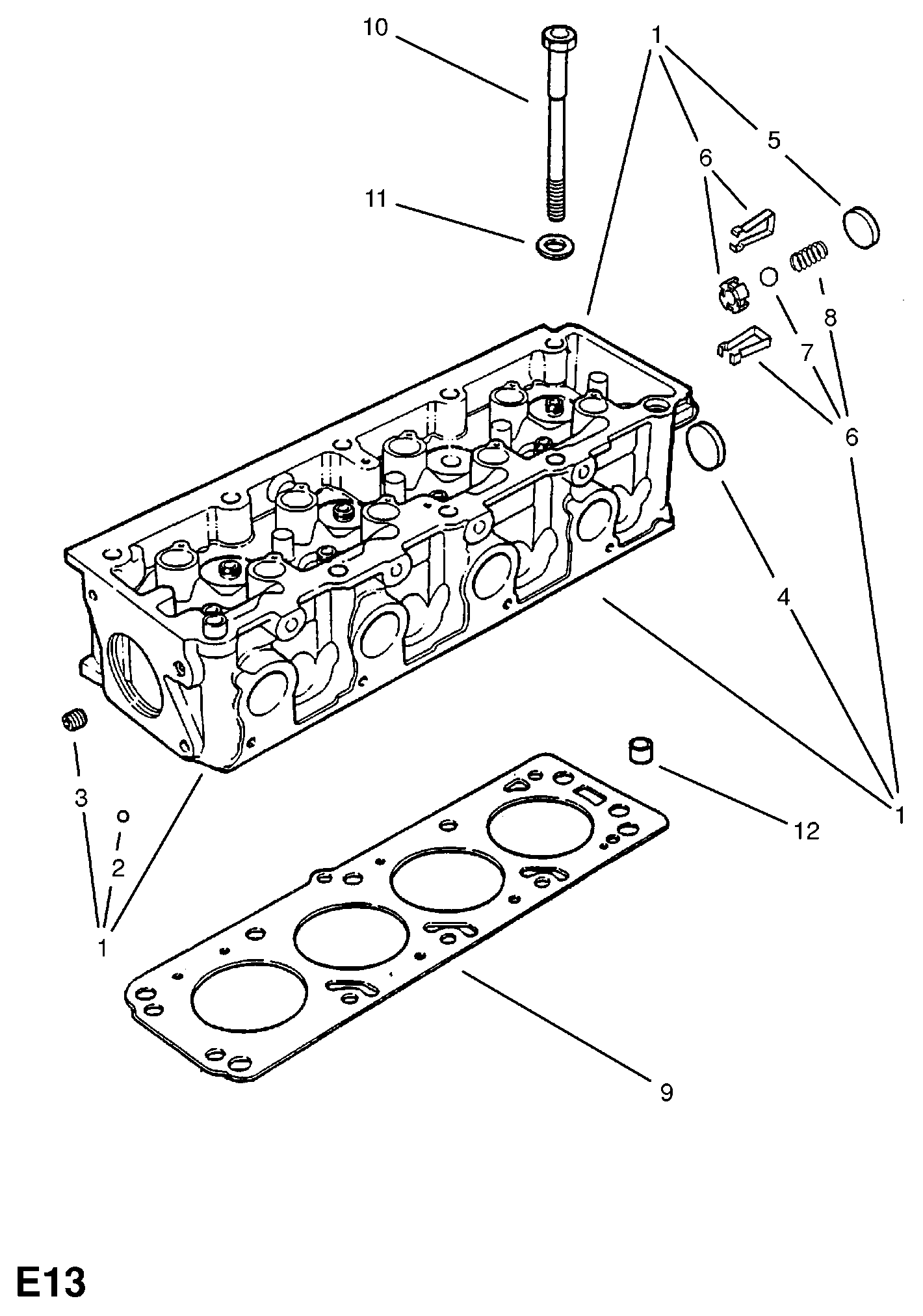 Opel 6 07 986 - Tiiviste, sylinterikansi inparts.fi