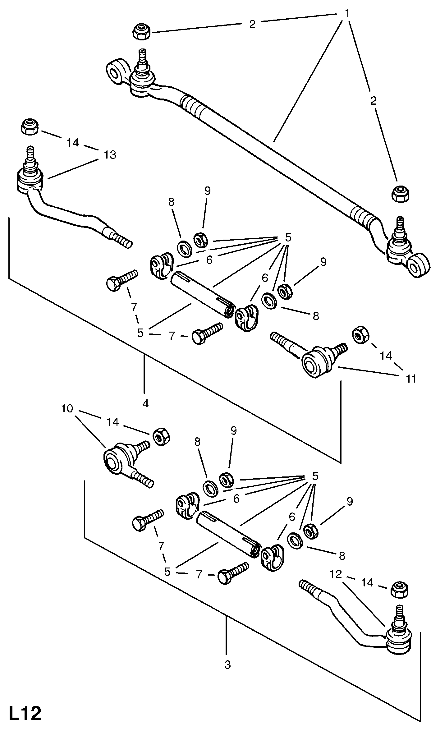 Opel 3 22 154 - Raidetangon pää inparts.fi