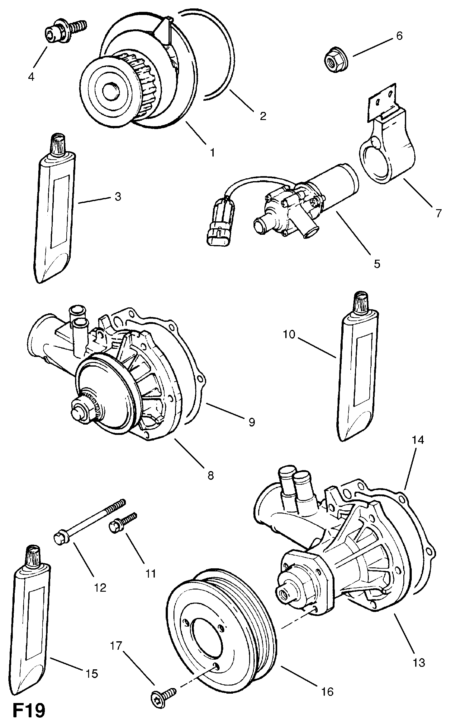 Opel 1334036 - Vesipumppu inparts.fi