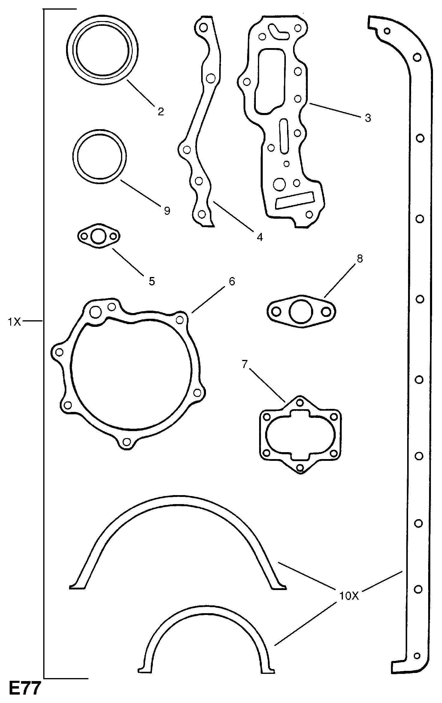 Opel 16 06 665 - Tiivistesarja, kampikammio inparts.fi