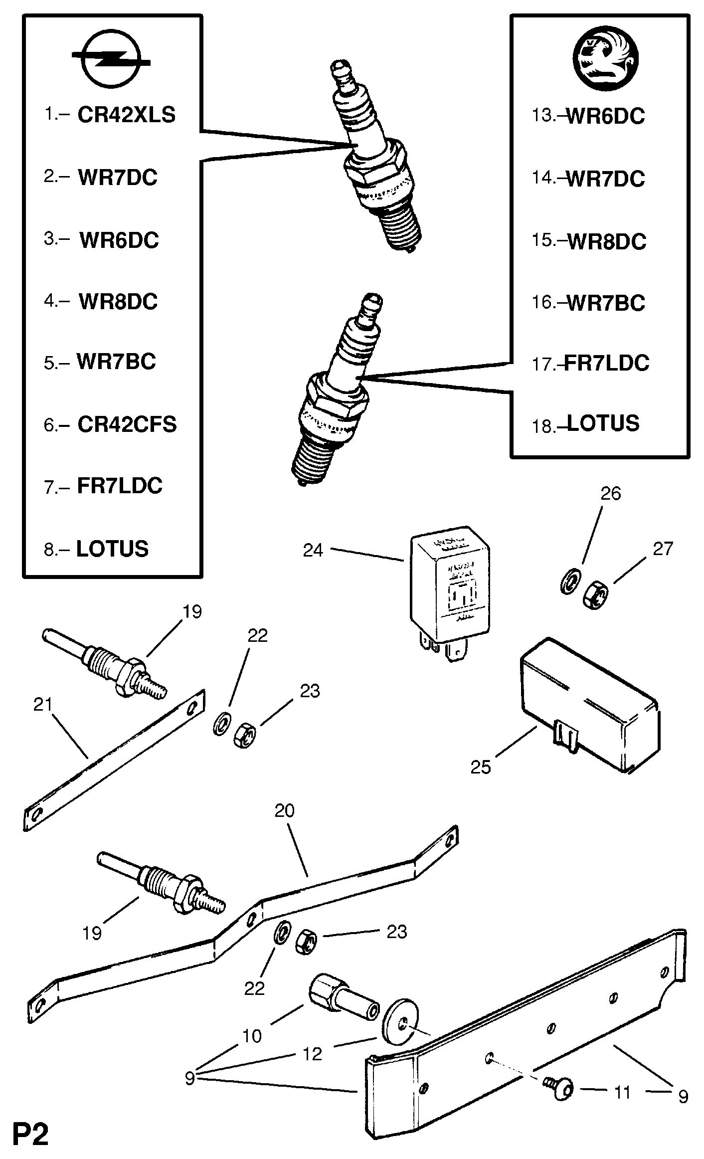 Vauxhall 1214003 - Sytytystulppa inparts.fi