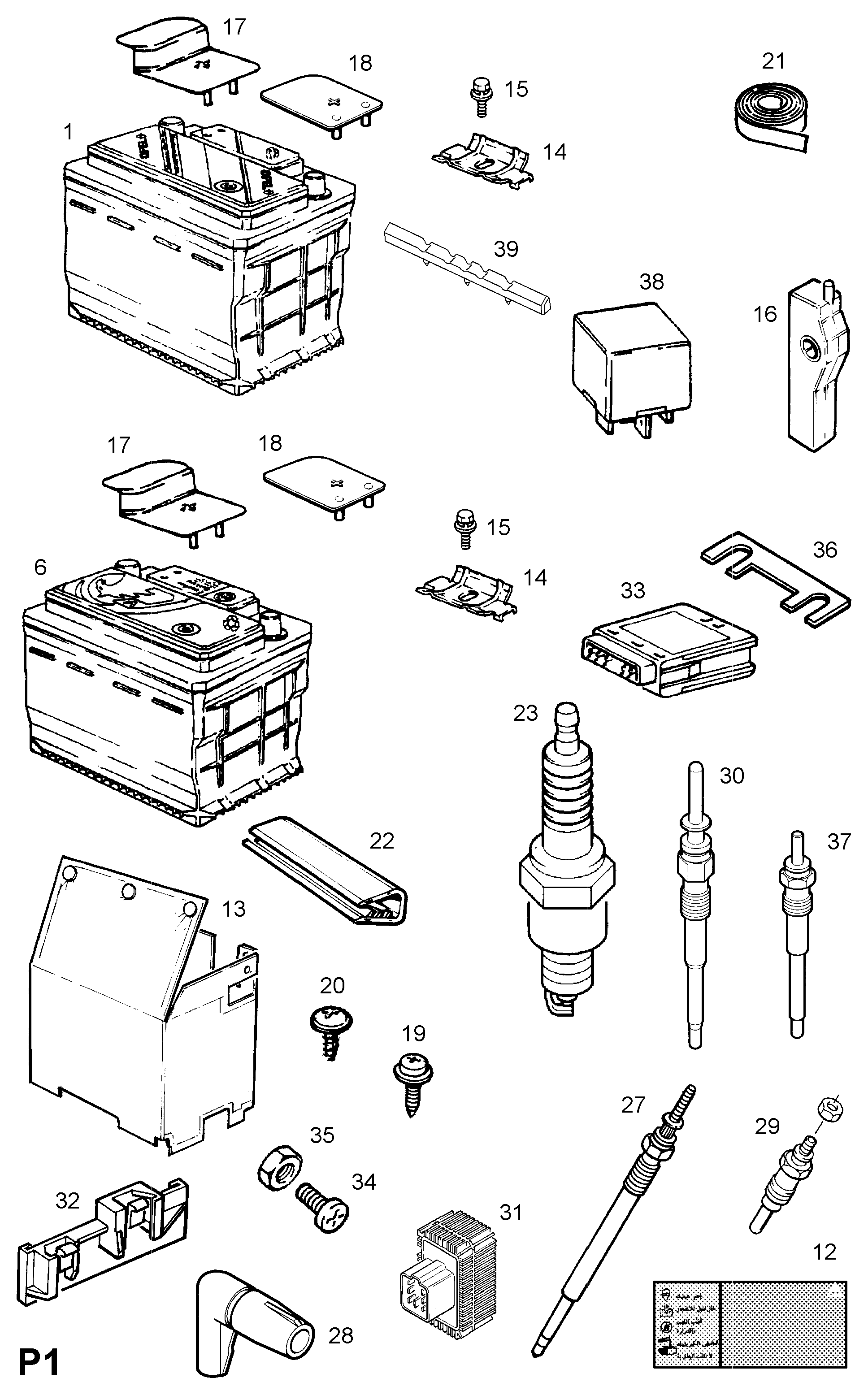 Opel 12 14 318 - Hehkutulppa inparts.fi