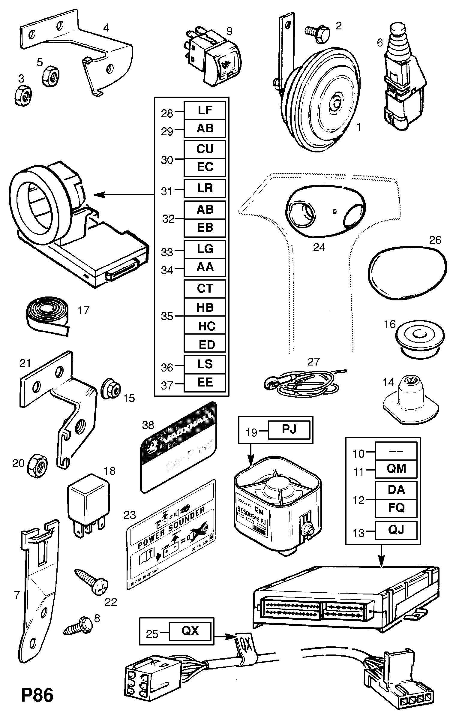 Opel 1238939 - Kulumisenilmaisin, jarrupala inparts.fi