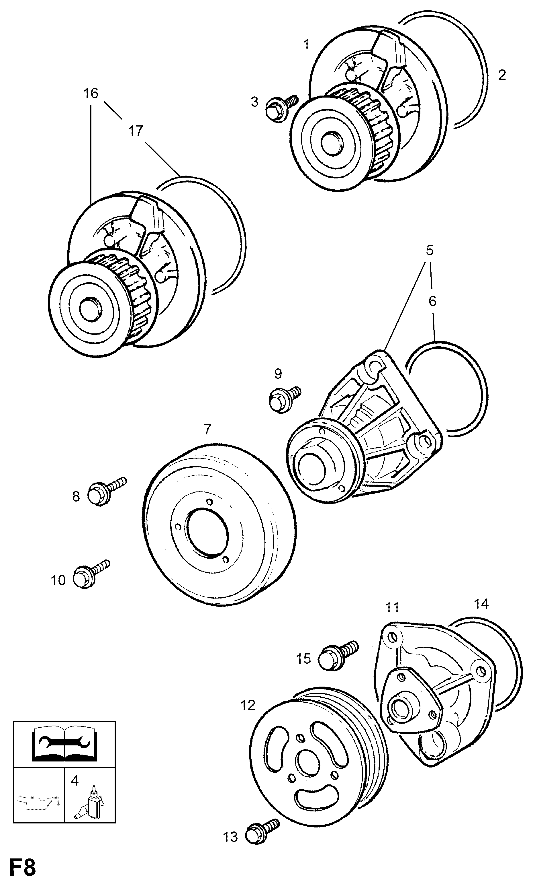 Vauxhall 1334170 - Vesipumppu inparts.fi