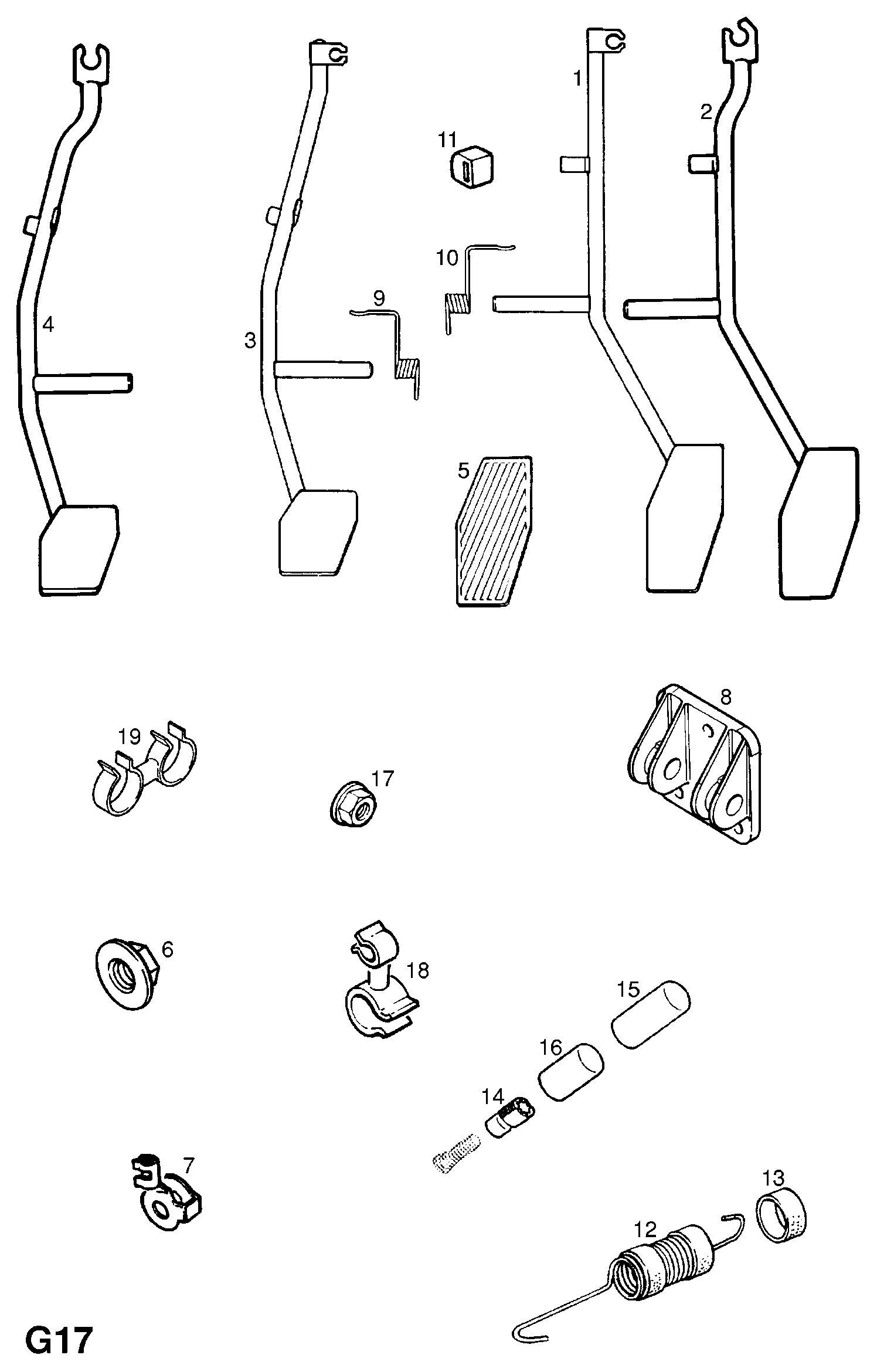 Opel 842736 - Kaasupolkimen kate inparts.fi