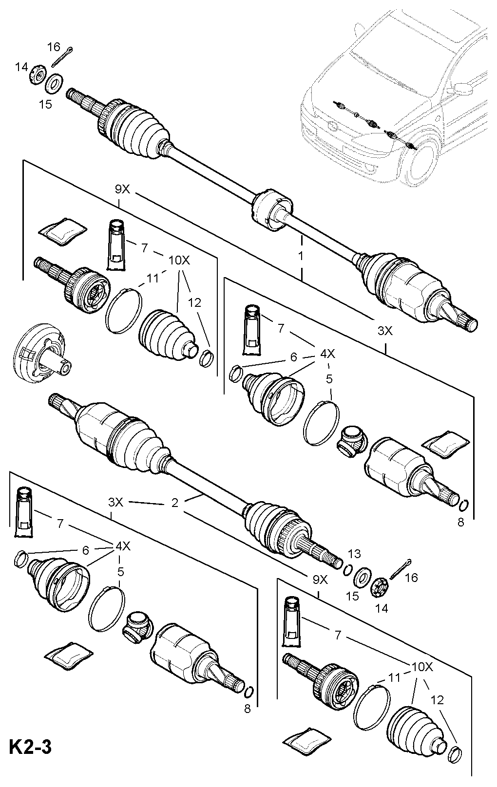 Opel 1603230 - Paljekumi, vetoakseli inparts.fi