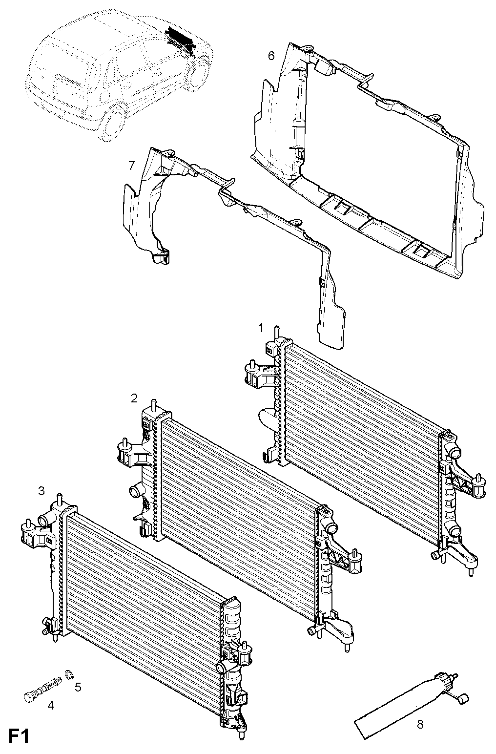 Vauxhall 13 00 237 - Jäähdytin,moottorin jäähdytys inparts.fi