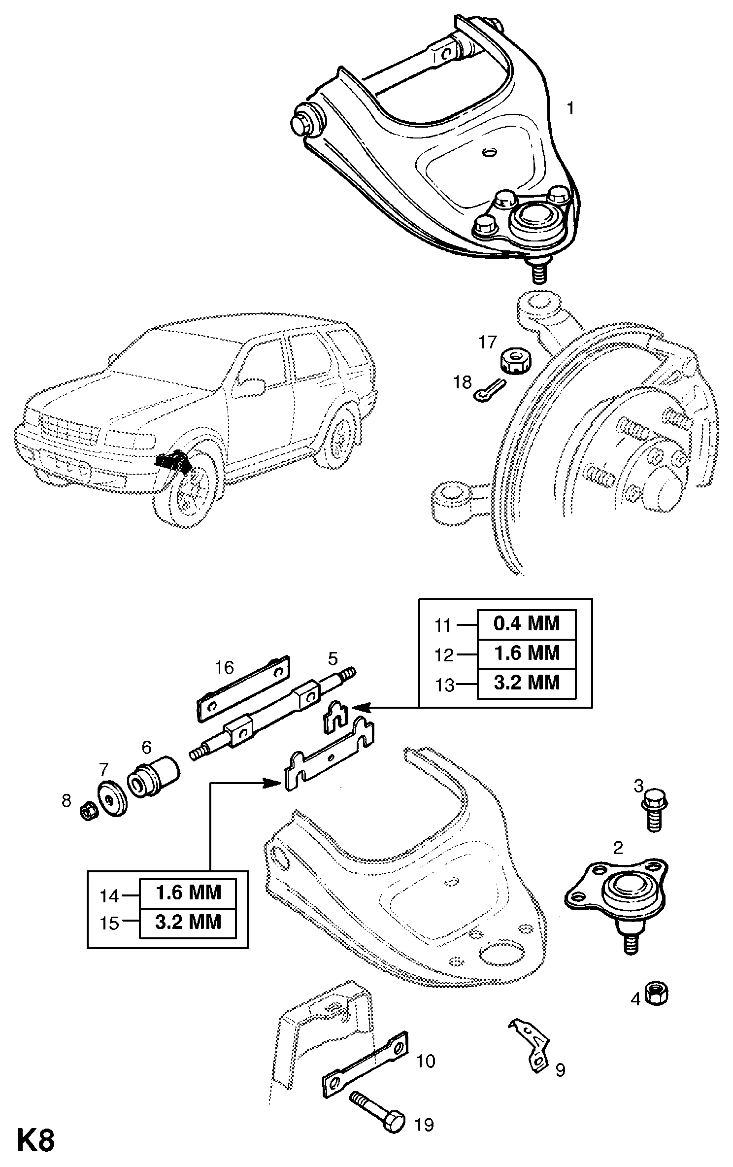 Opel 3 02 292 - Pidike, tukivarren kiinnitys inparts.fi