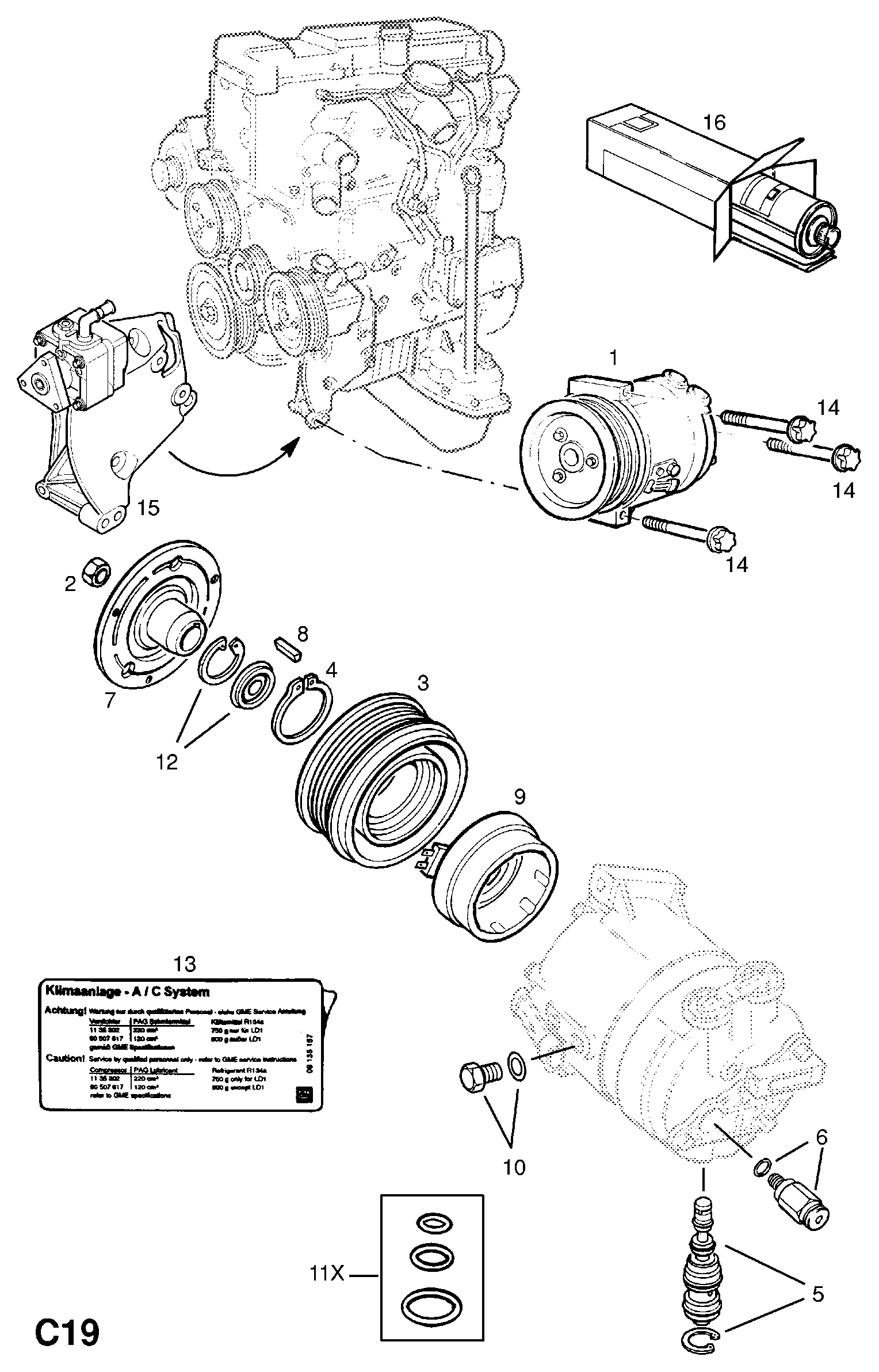 Vauxhall 18 54 091 - Kompressori, ilmastointilaite inparts.fi