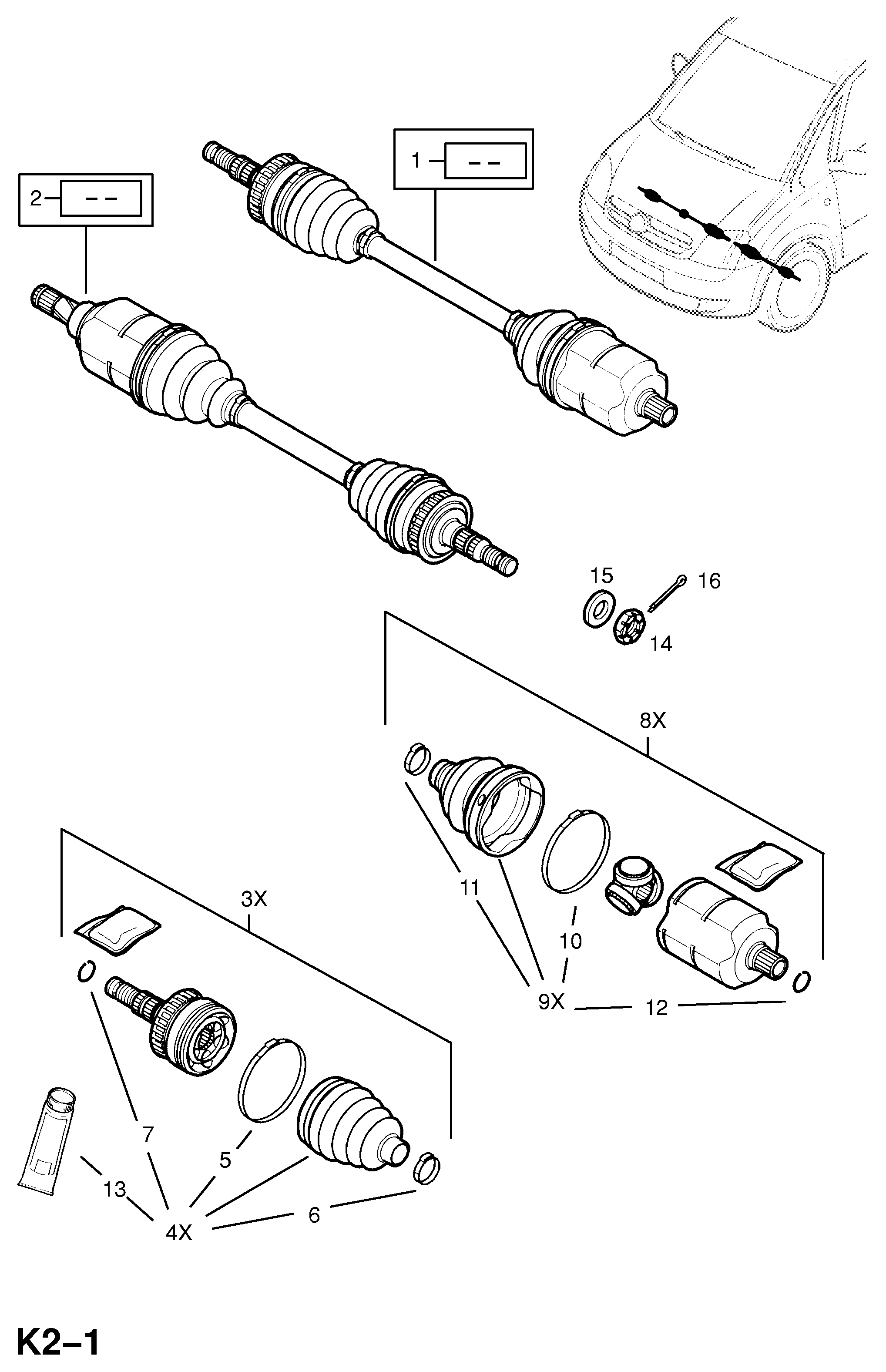 Opel 374510 - Vetoakseli inparts.fi