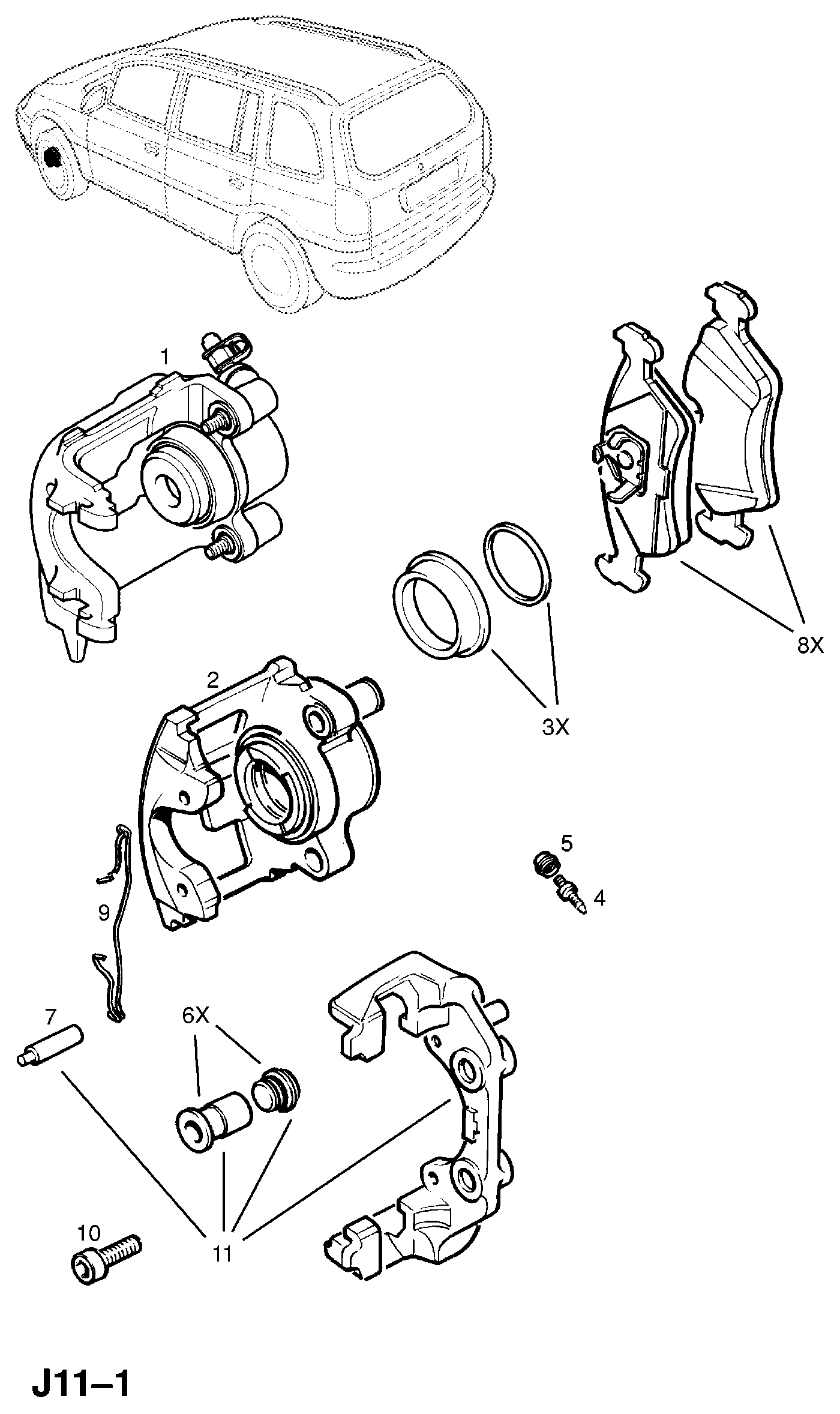 Opel 5 42 881 - Ohjaustappi, jarrusatula inparts.fi