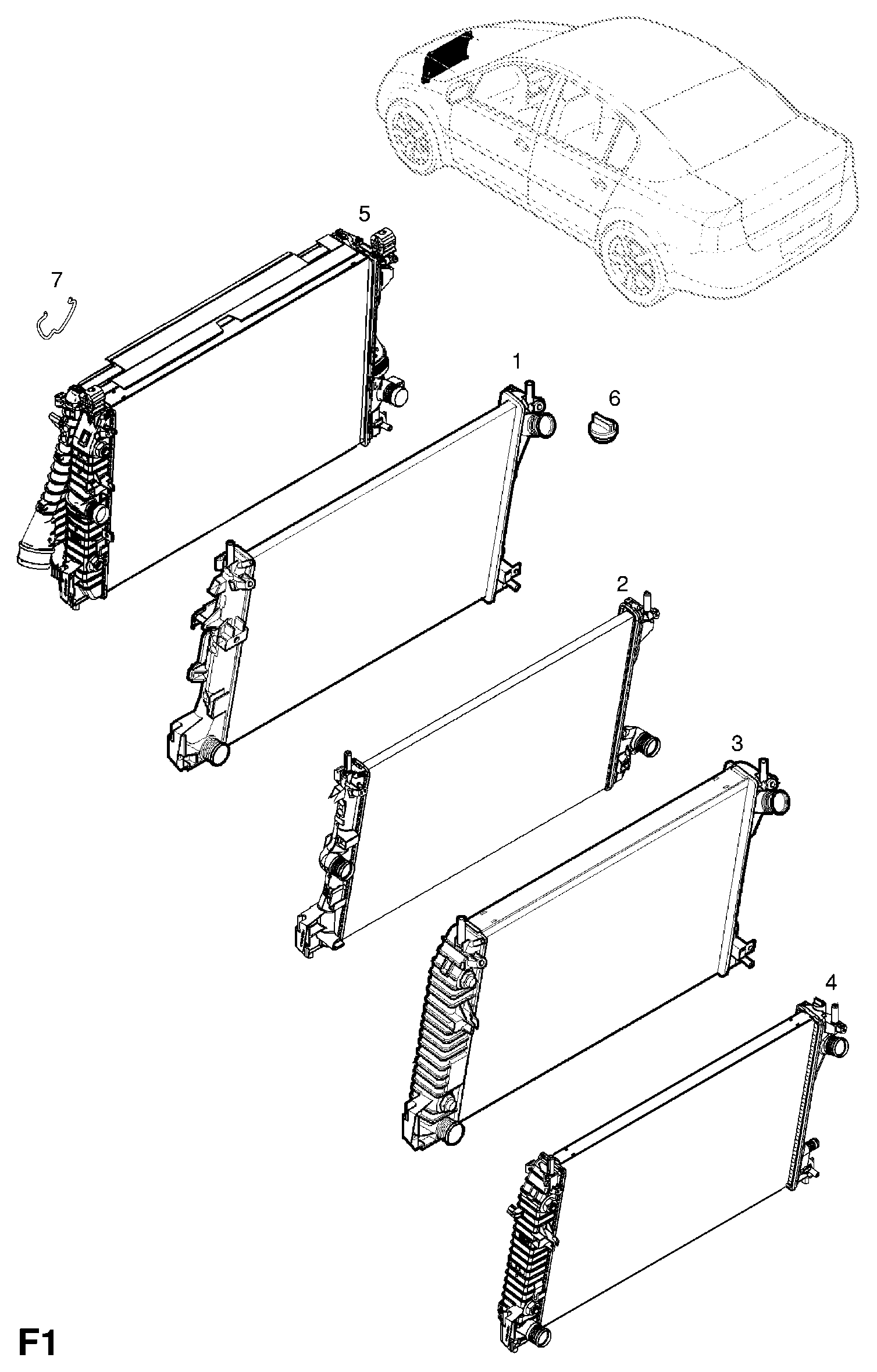 FIAT 1300 264 - Jäähdytin,moottorin jäähdytys inparts.fi