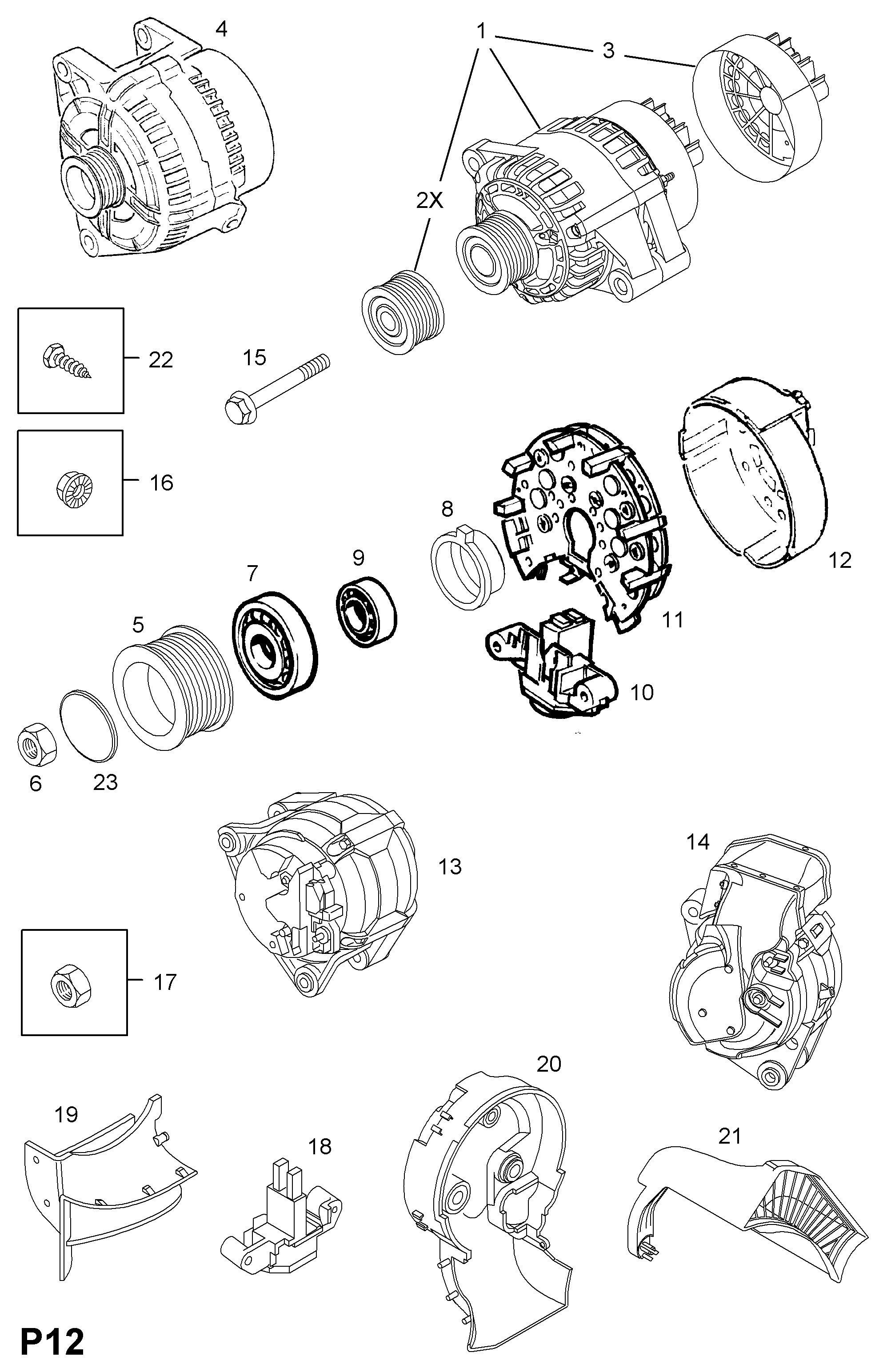 Opel 12 04 175 - Hihnapyörä, laturi inparts.fi