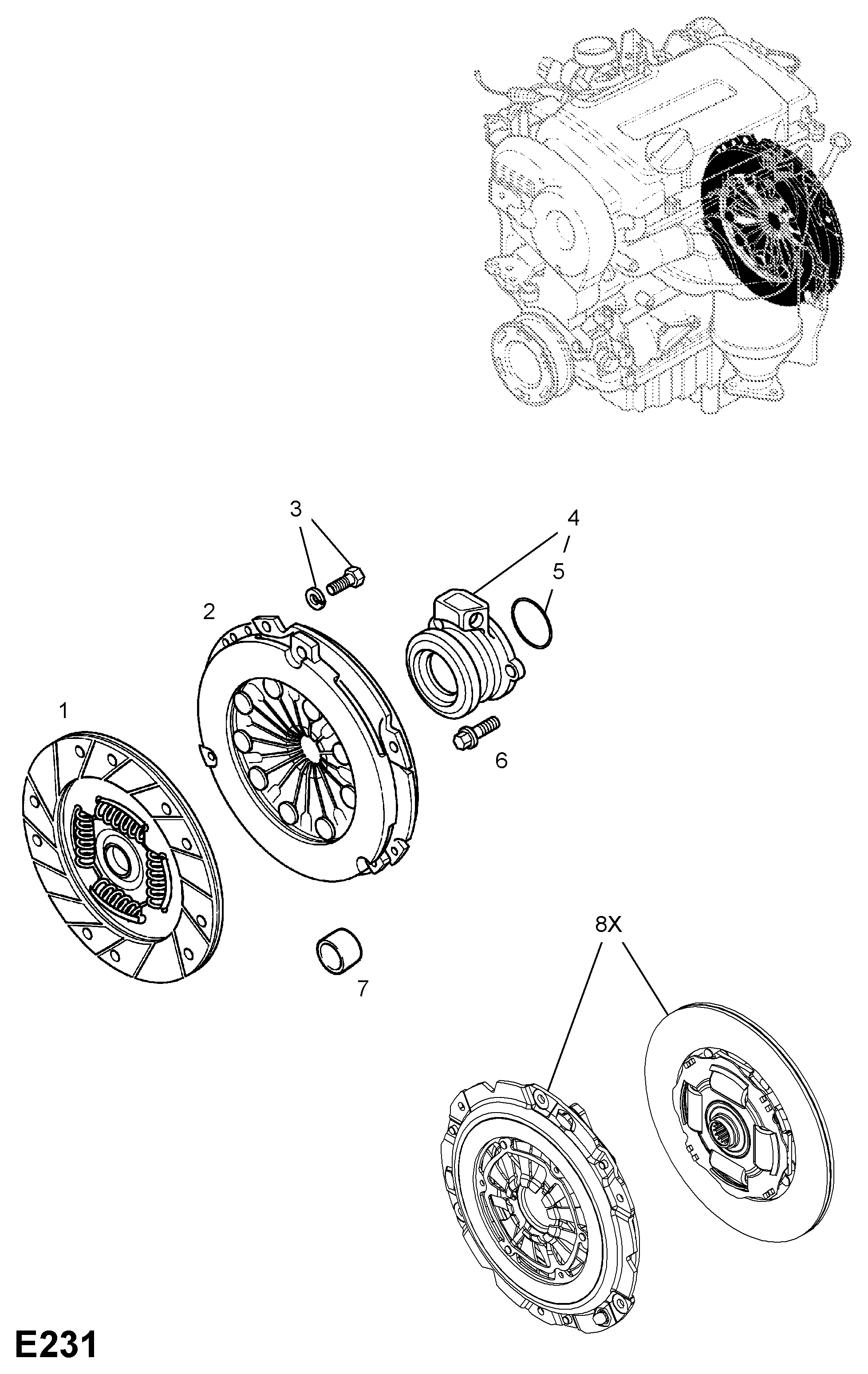 Opel 6 64 076 - Kytkinlevy inparts.fi