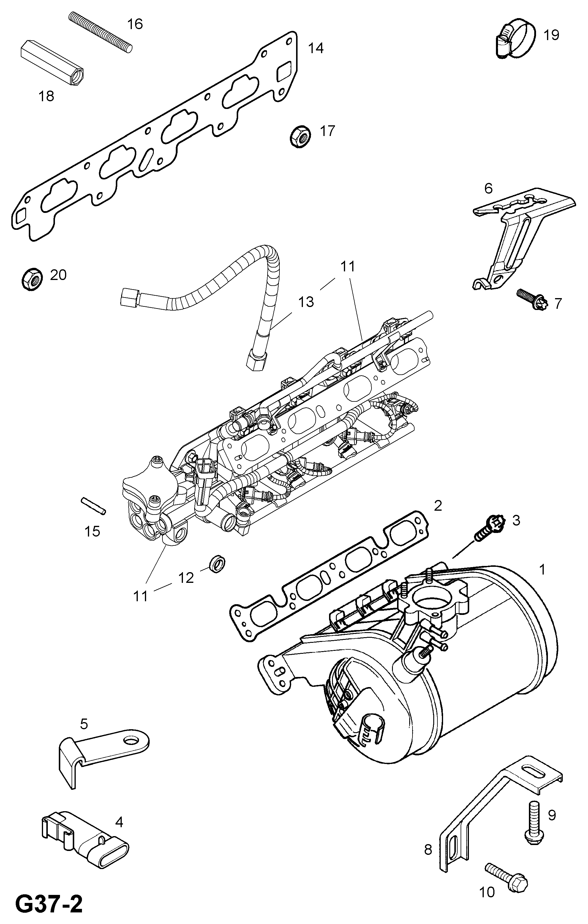 Opel 62 38 120 - Tunnistin, ahtopaine inparts.fi