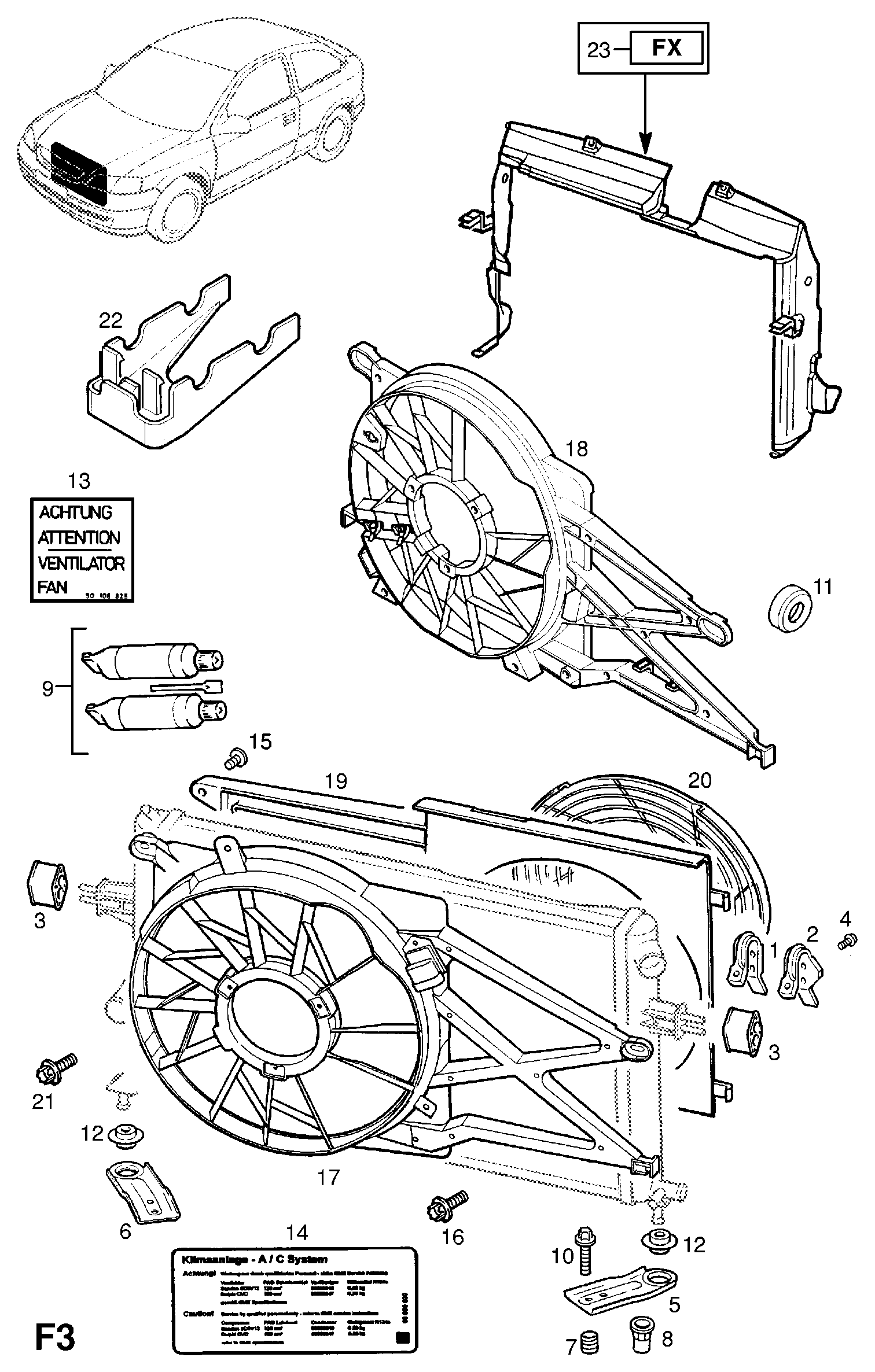 Opel 13 14 539 - Tuuletin, moottorin jäähdytys inparts.fi