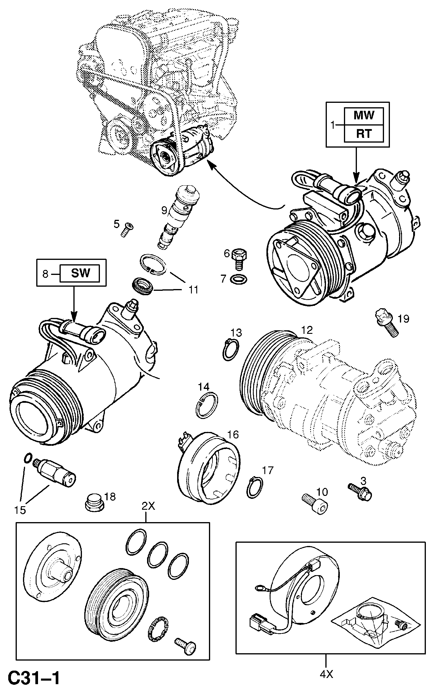 Vauxhall 68 54 010 - Kompressori, ilmastointilaite inparts.fi