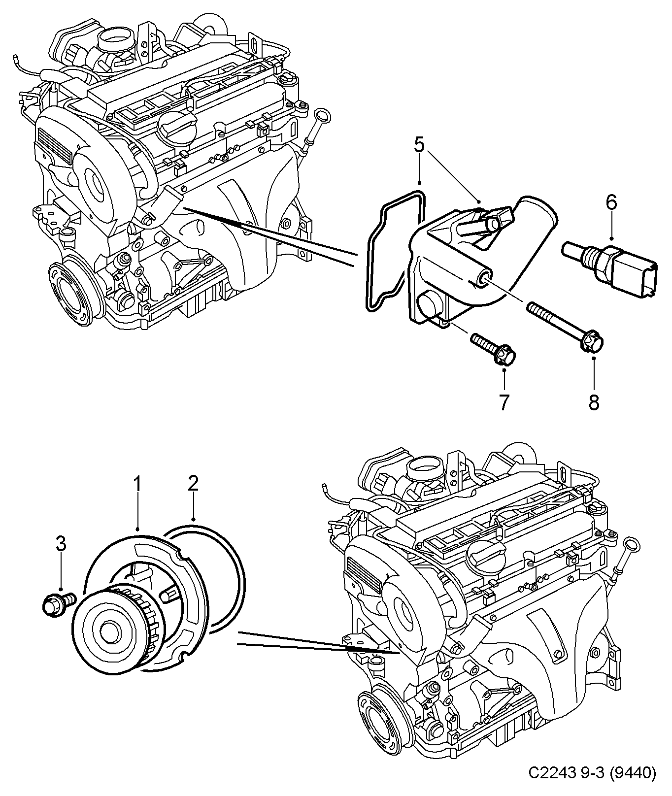 Opel 9158173 - Tiiviste, vesipumppu inparts.fi