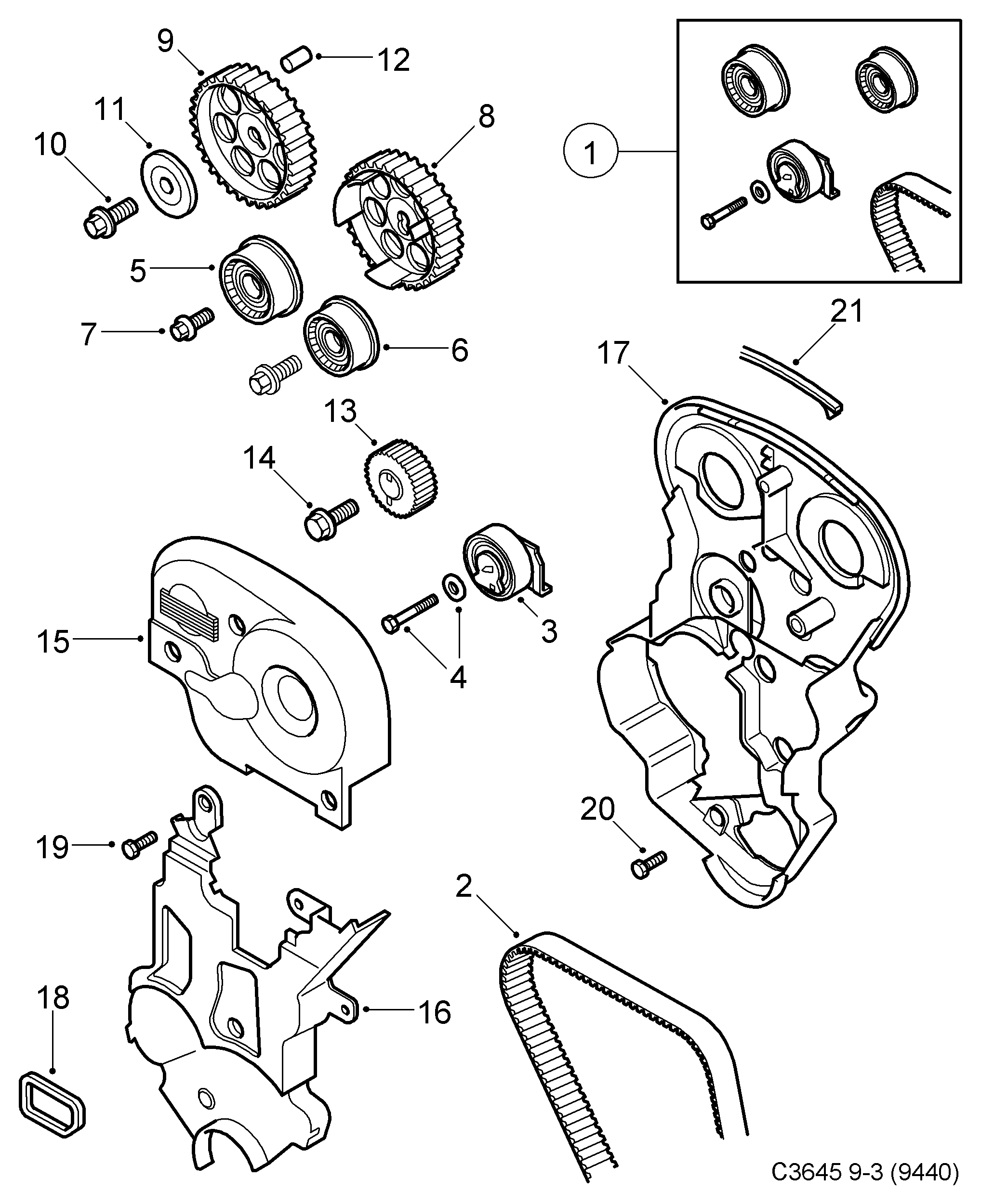 Opel 24 45 1895 - Vesipumppu + jakohihnasarja inparts.fi