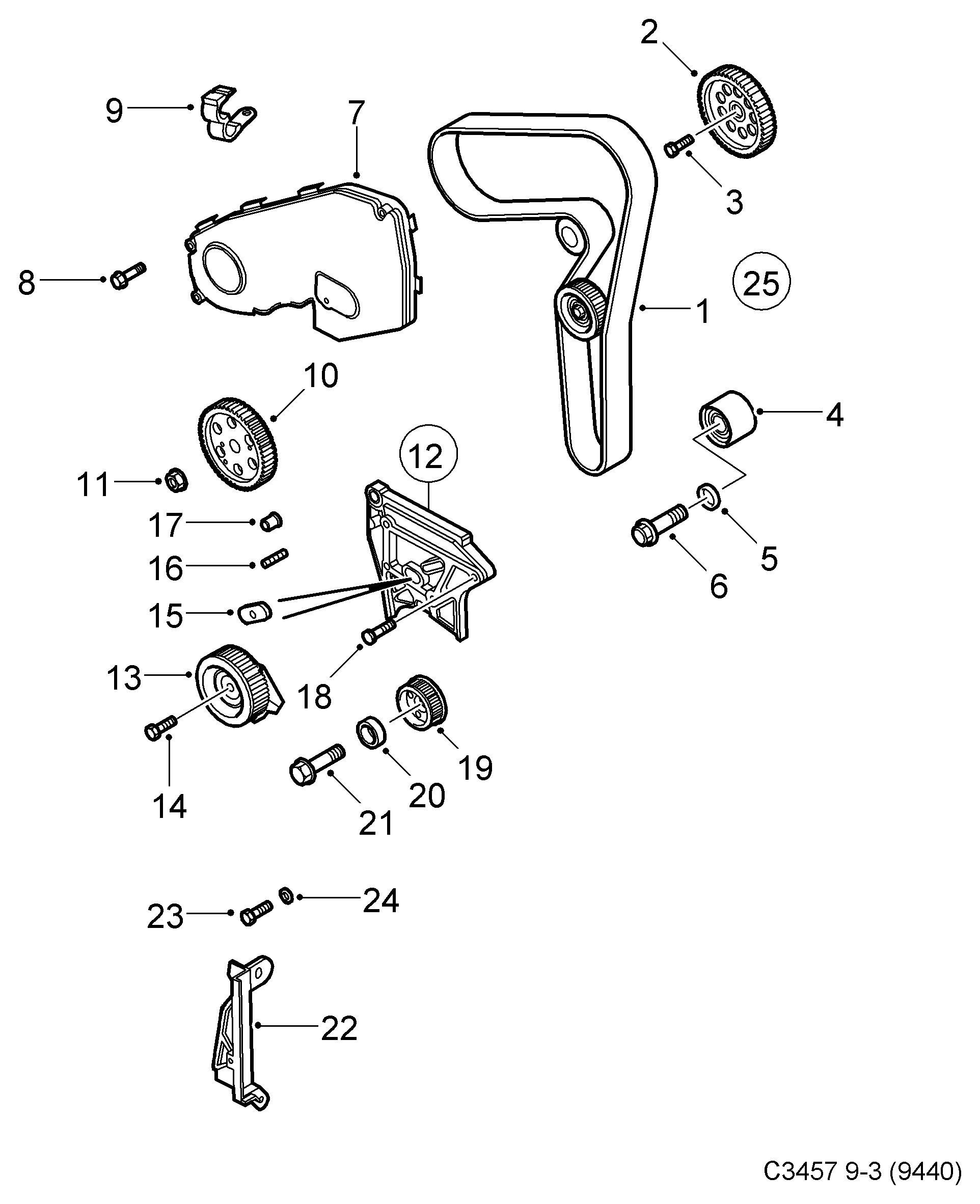 SAAB 93 18 686 6 - Hammashihnasarja inparts.fi