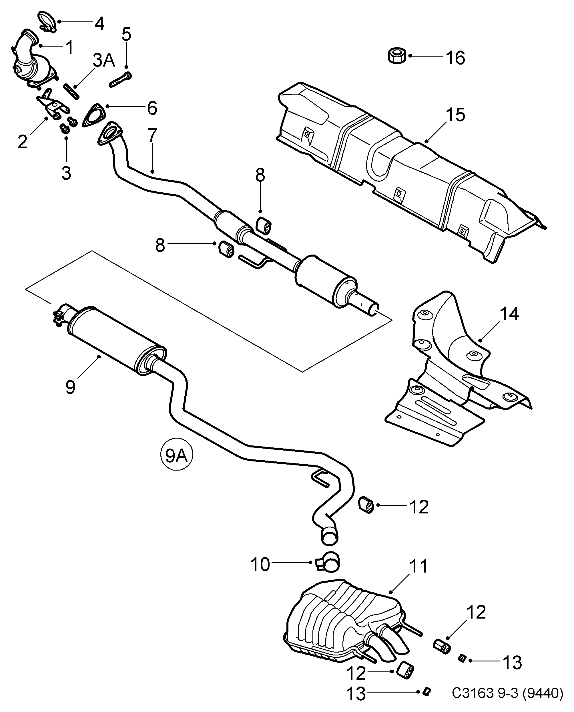 SAAB 92 15 2112 - Putkenliitin, pakoputkisto inparts.fi