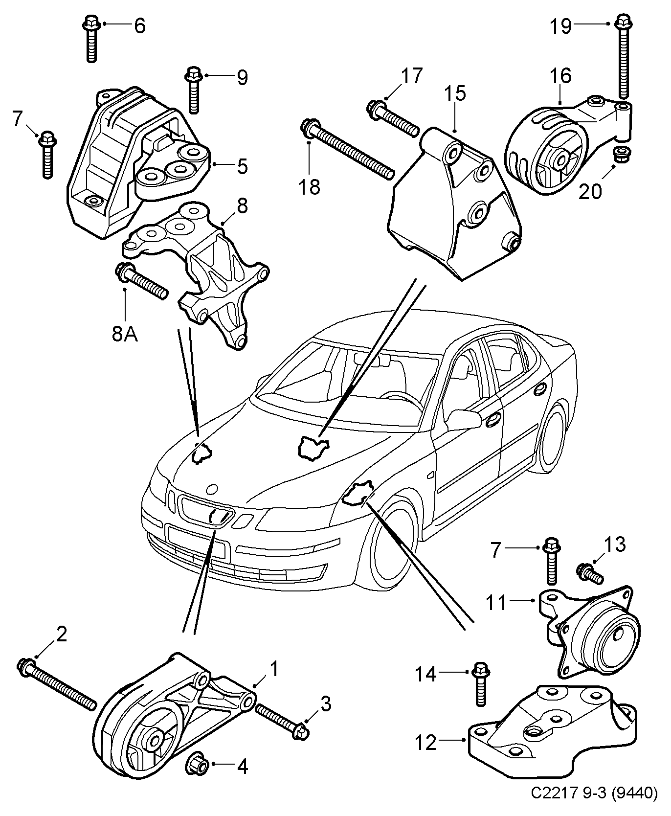 Opel 13207577 - Moottorin tuki inparts.fi