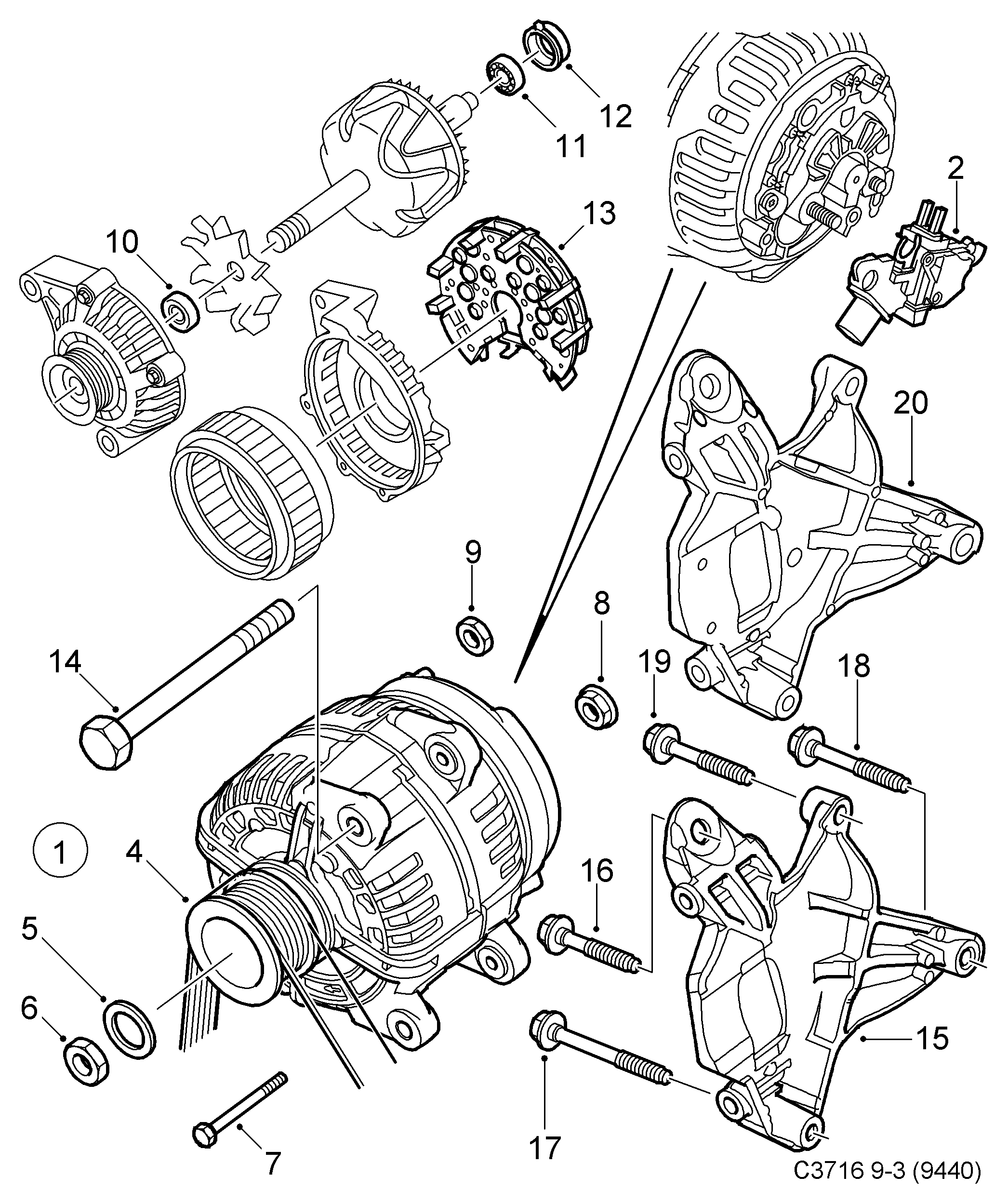 Opel 12760888 - Hihnapyörä, laturi inparts.fi