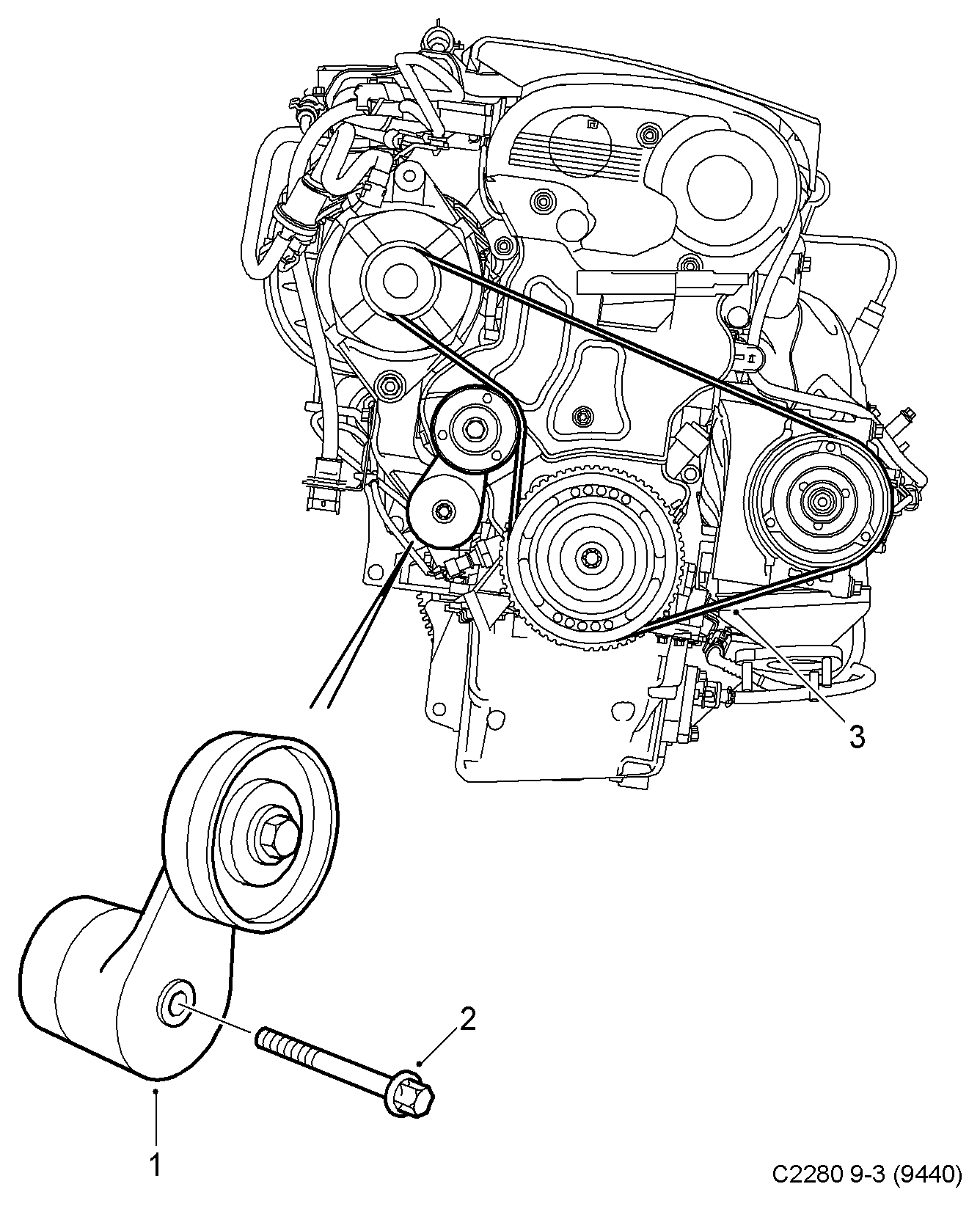 SAAB 90571758 - Ohjainrulla, moniurahihna inparts.fi