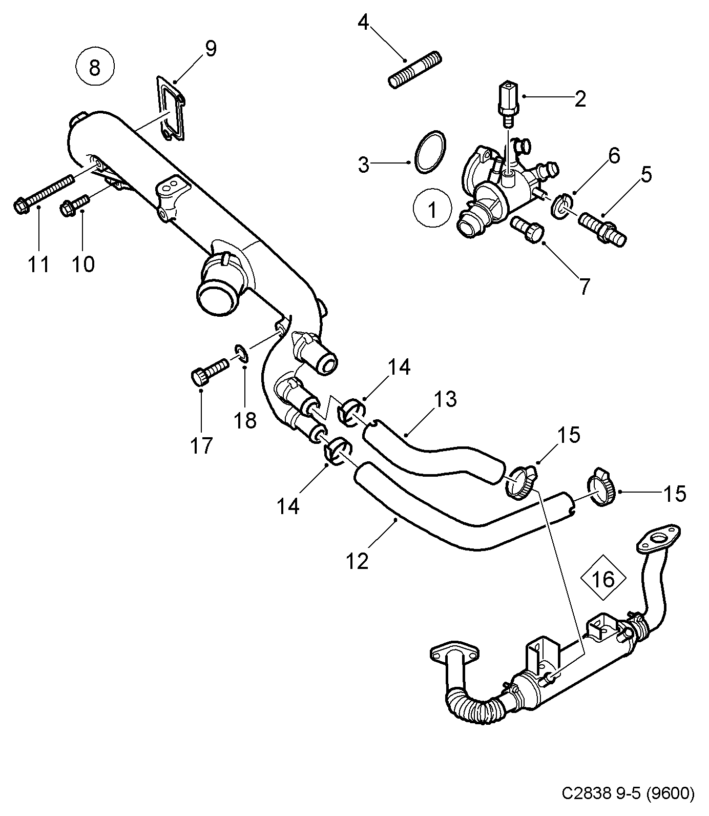 Opel 93184155 - Tunnistin, jäähdytysnesteen lämpötila inparts.fi