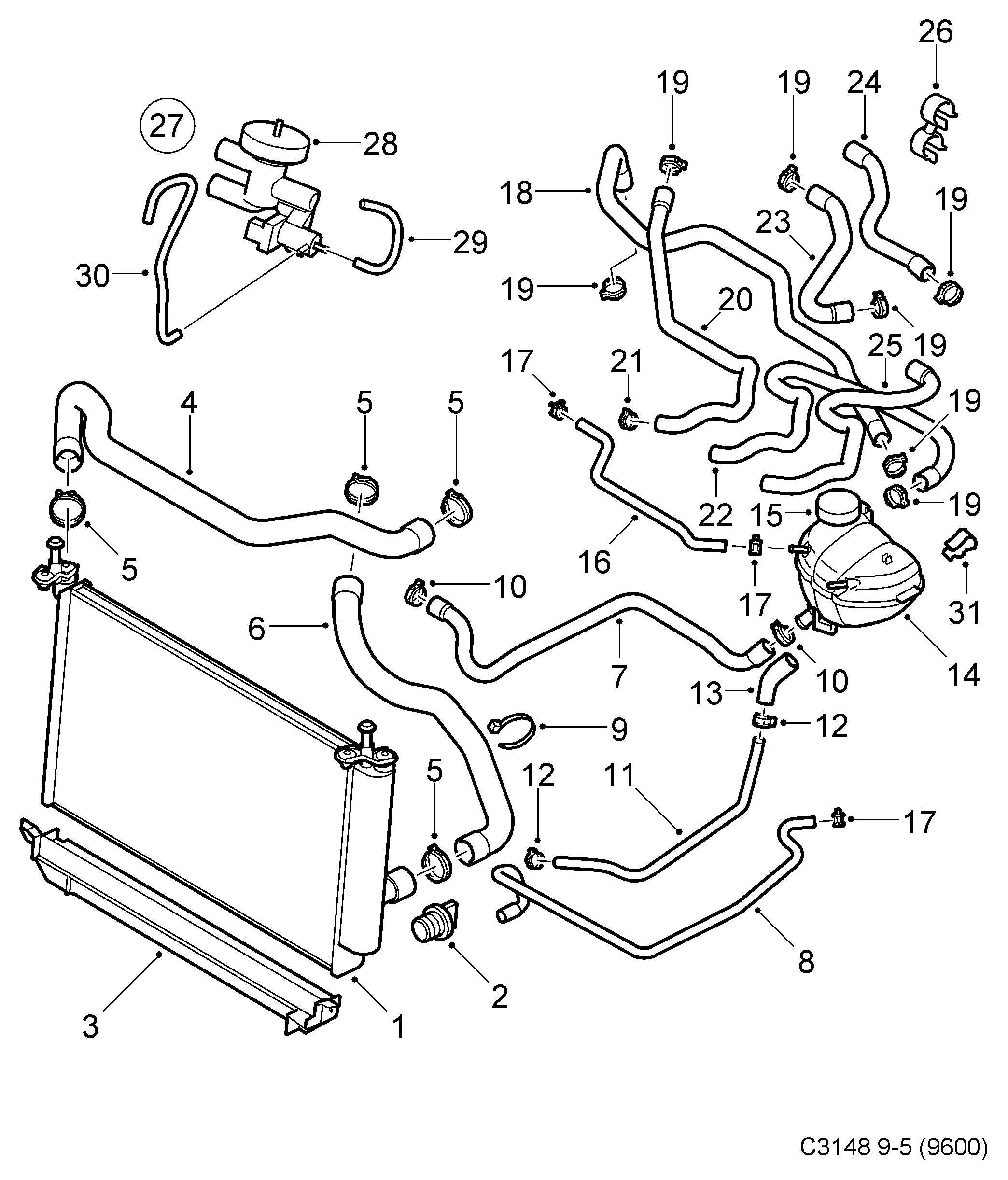 Vauxhall 90467473 - Nestesäiliö, jäähdytysneste inparts.fi