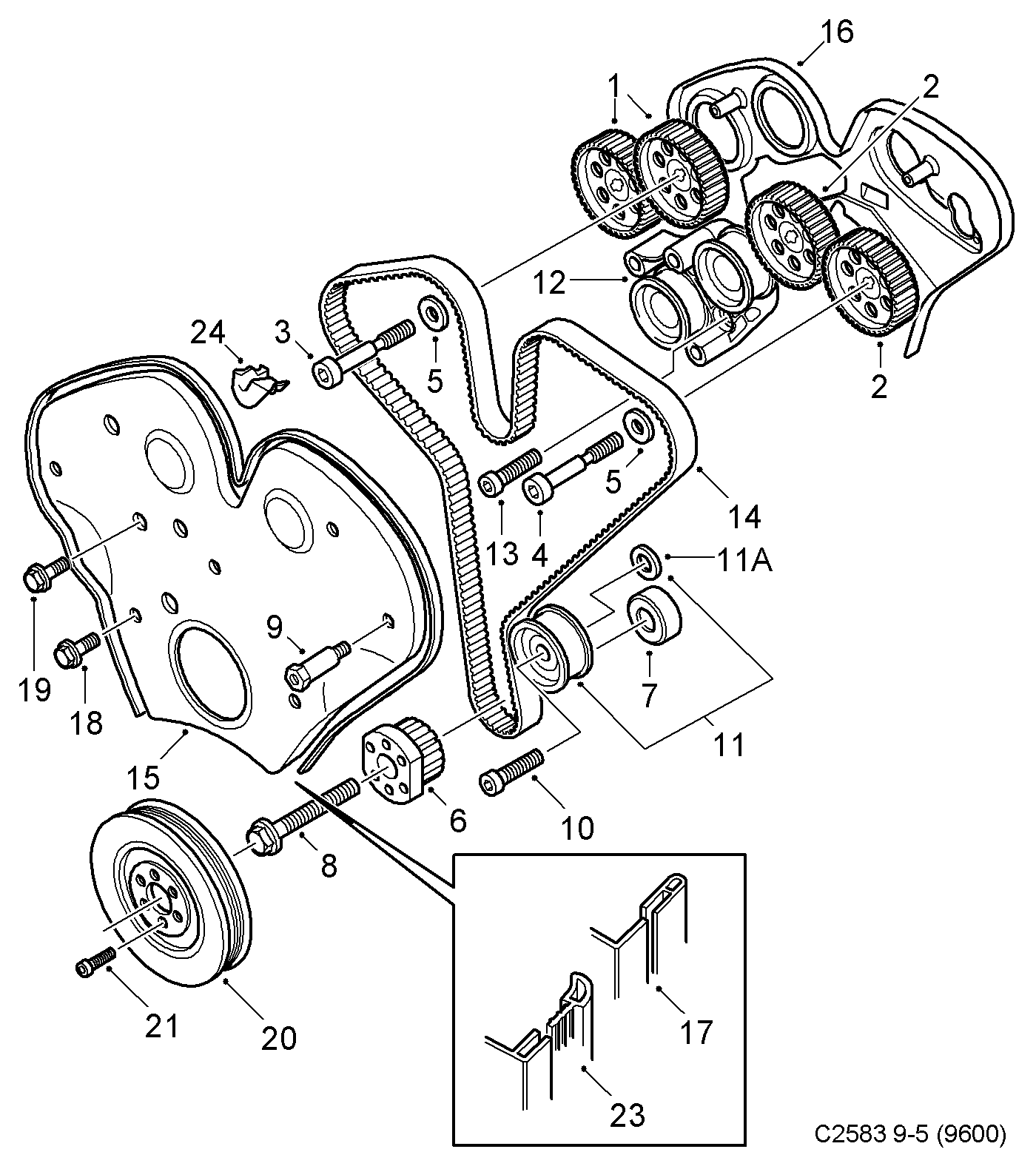 SAAB 90543739 - Ohjainrulla, hammashihna inparts.fi