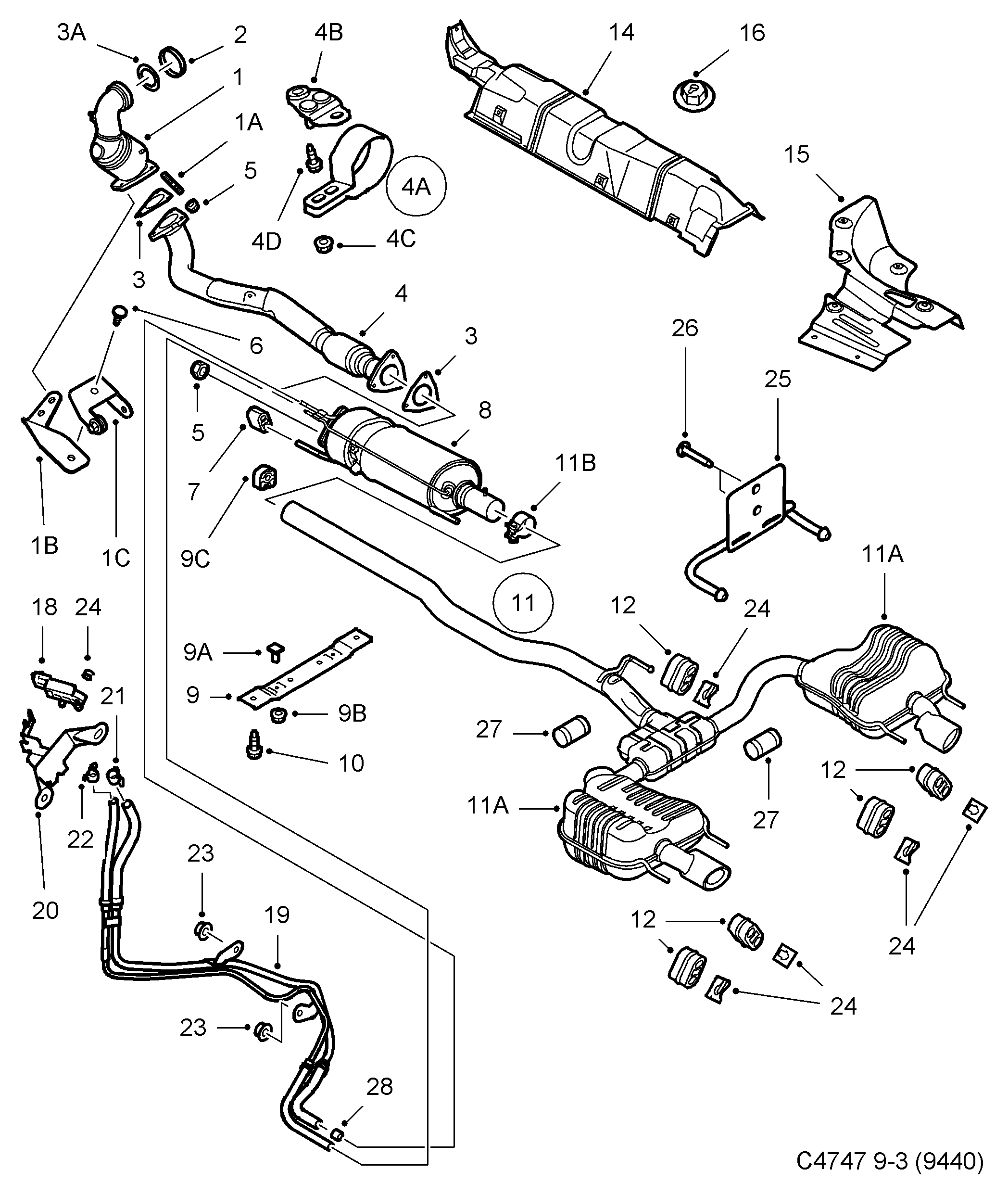 SAAB 93187247 - Sensori, pakokaasupaine inparts.fi