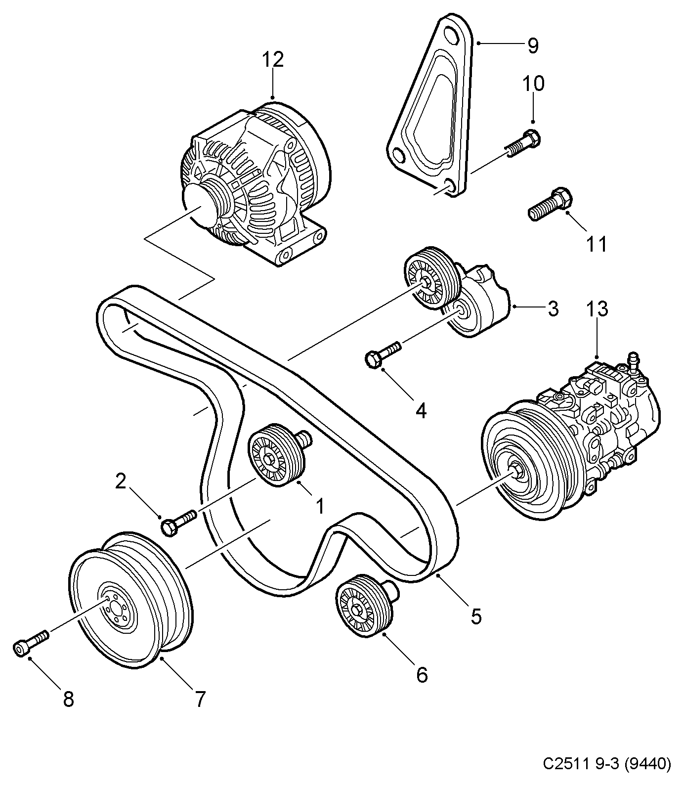 Opel 55190811 - Ohjainrulla, moniurahihna inparts.fi