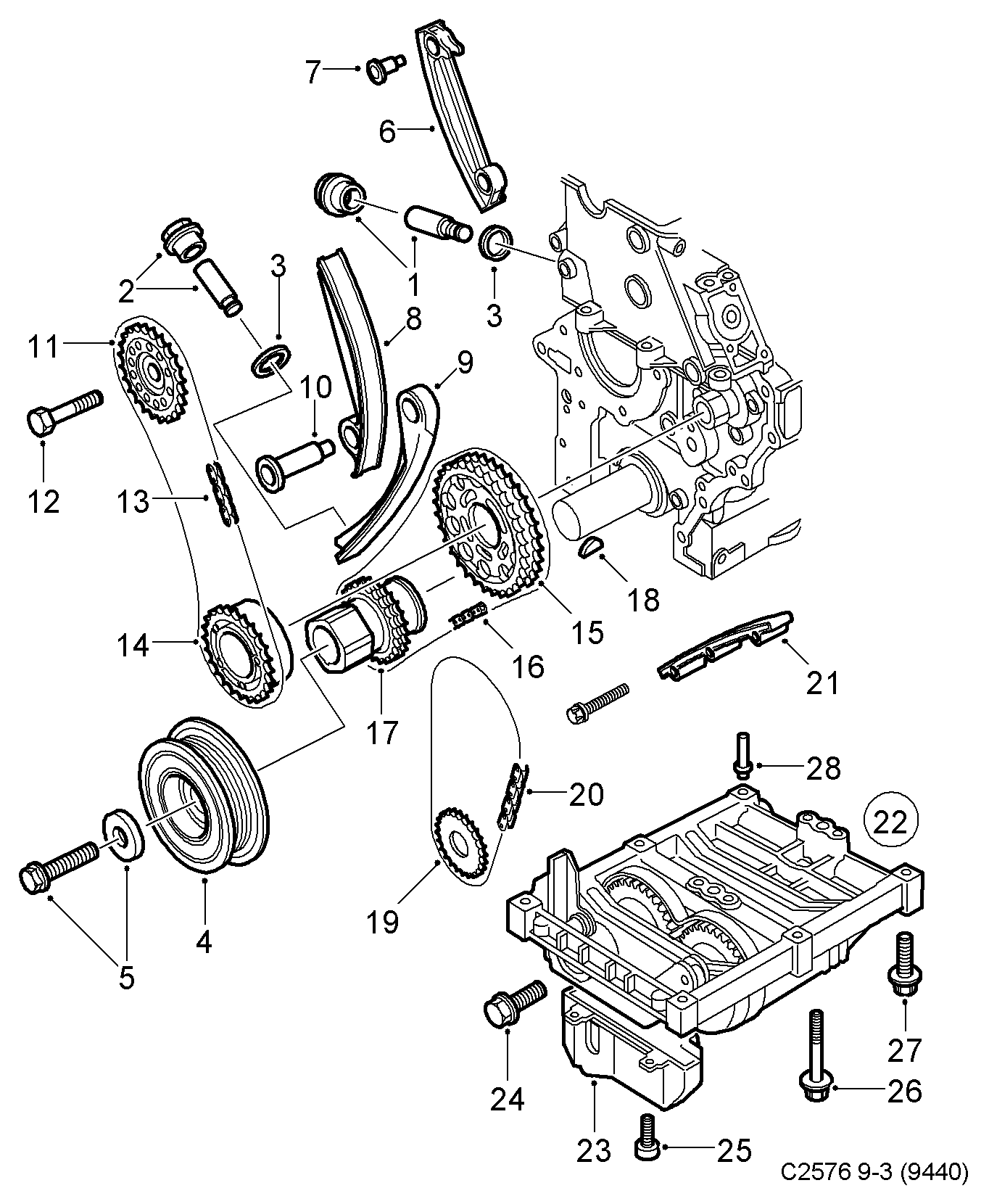 SAAB 90 529 247 - Jakoketjusarja inparts.fi